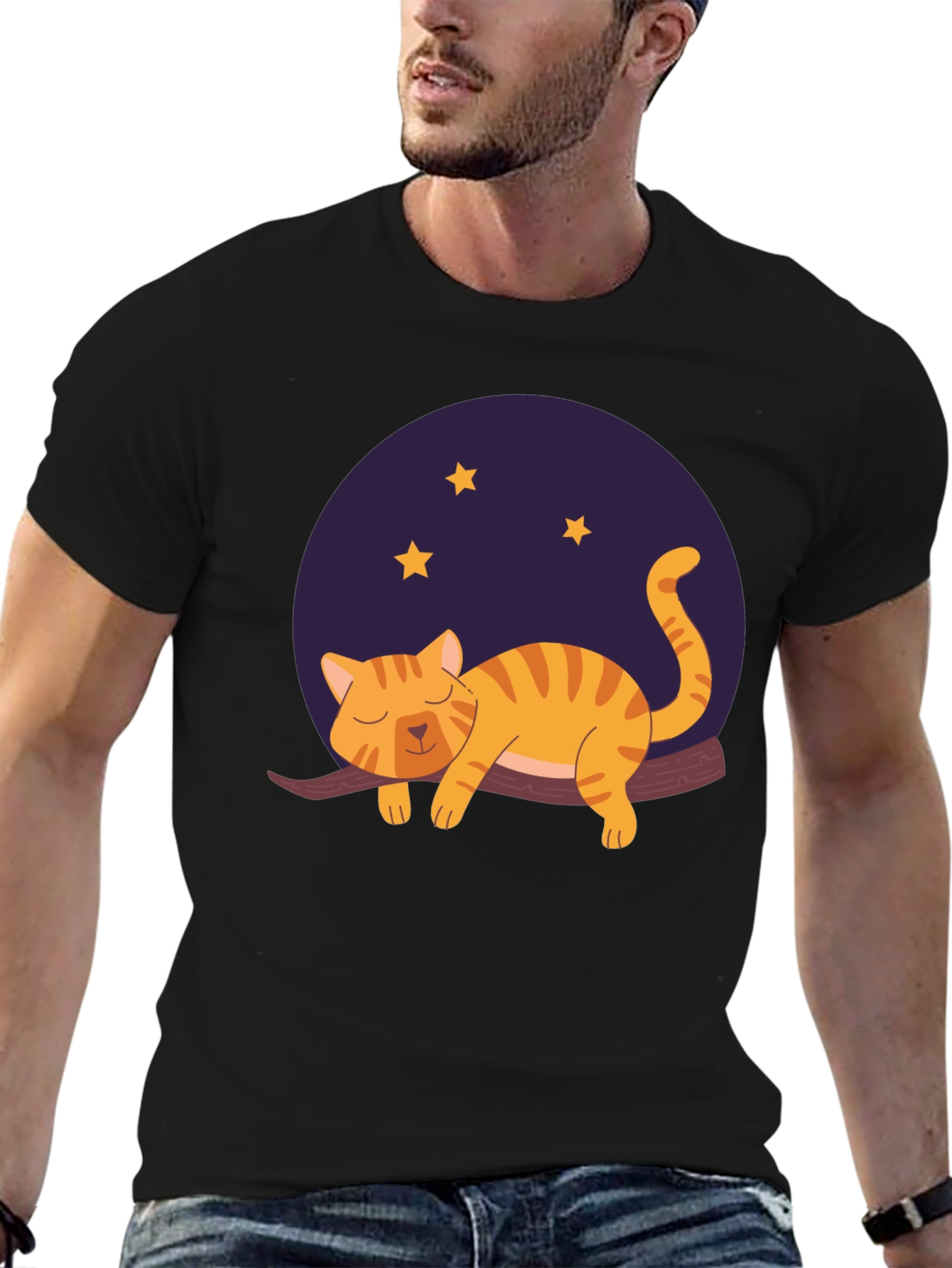 Cute Cat Nap T-Shirt - Unisex Black Tee