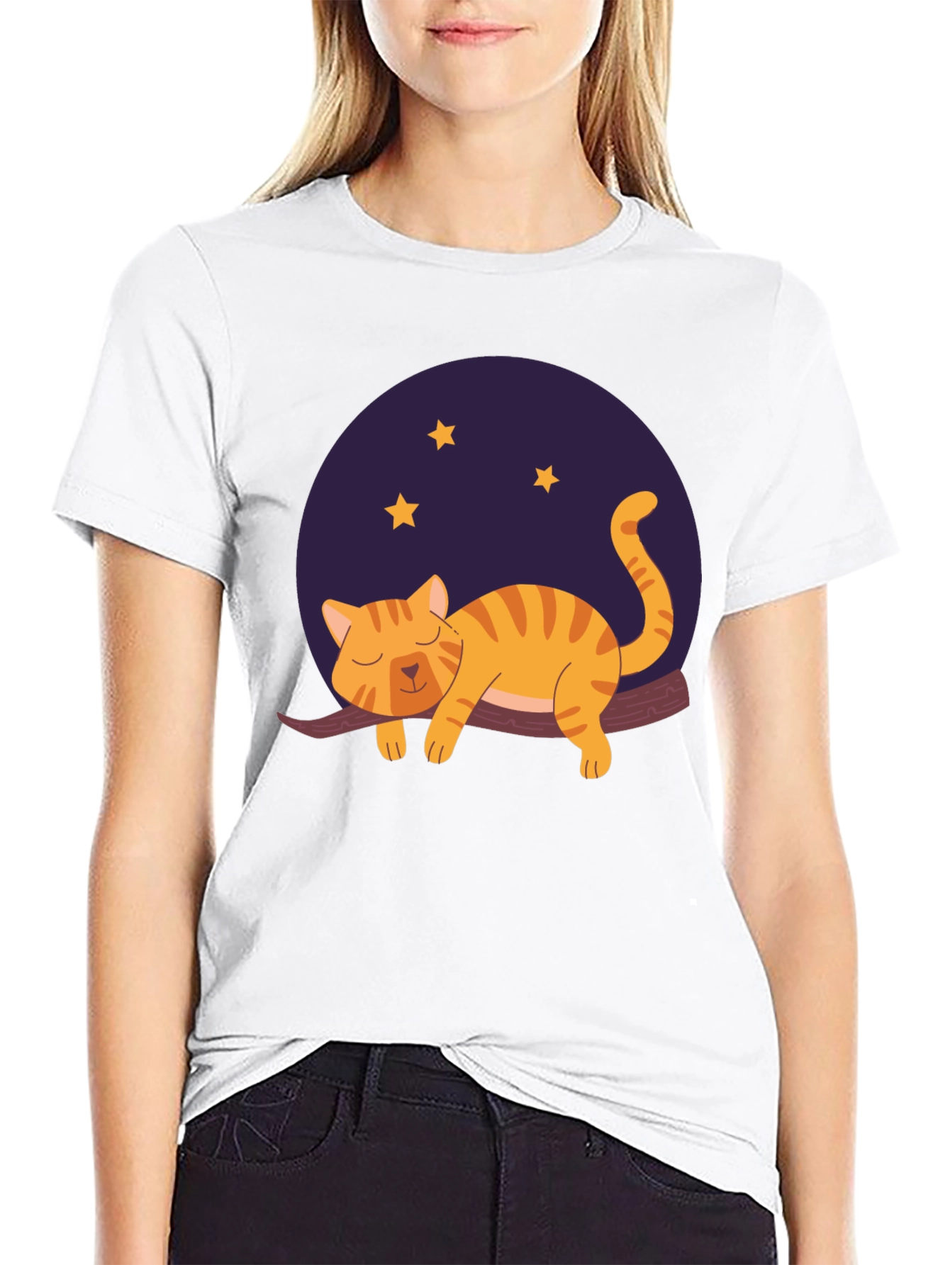 Cute Cat Nap T-Shirt - Unisex Black Tee