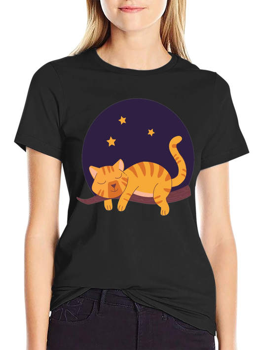 Cute Cat Nap T-Shirt - Unisex Black Tee