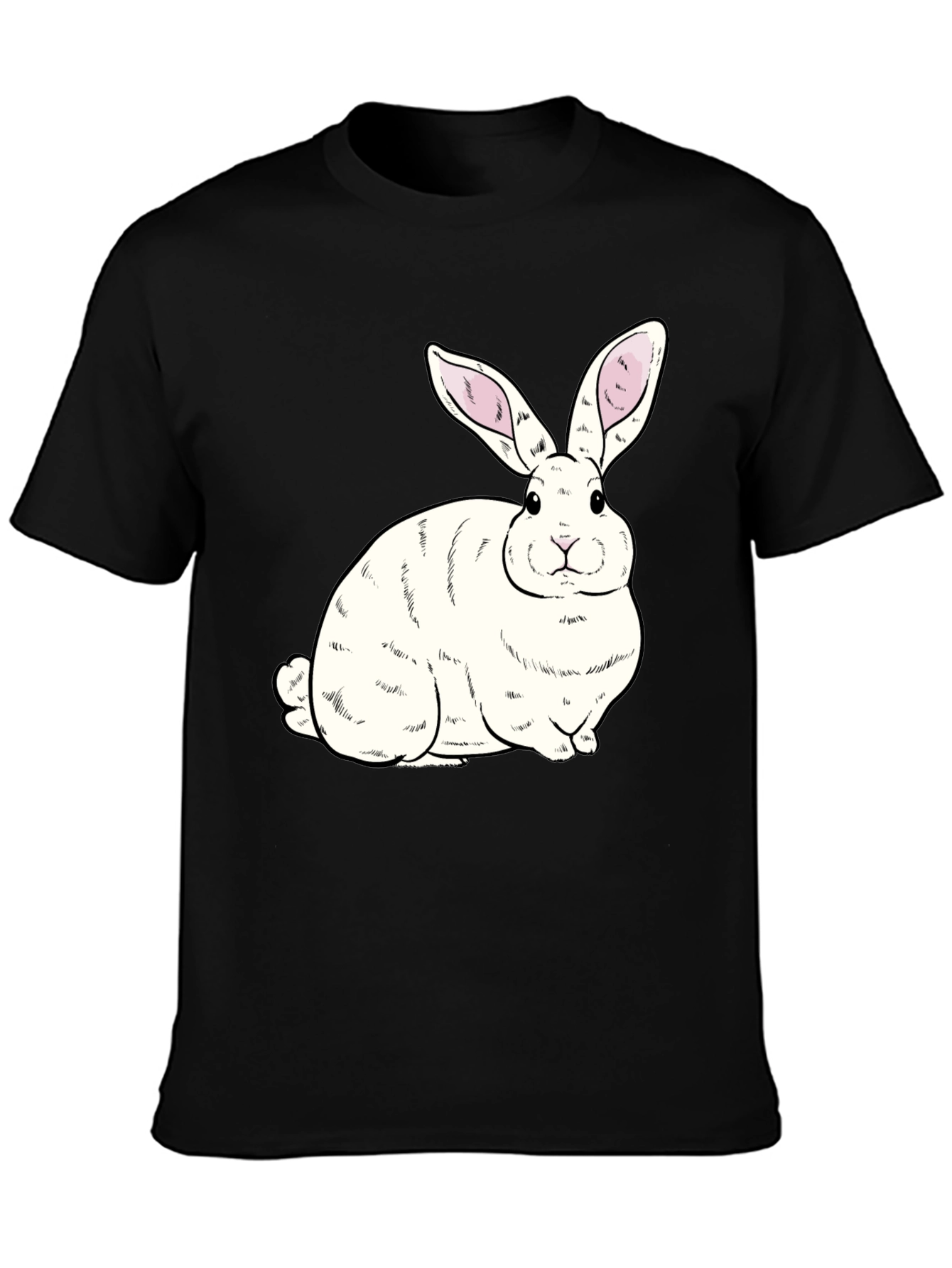 Bunny Graphic Black T-Shirt - Soft Cotton Comfort