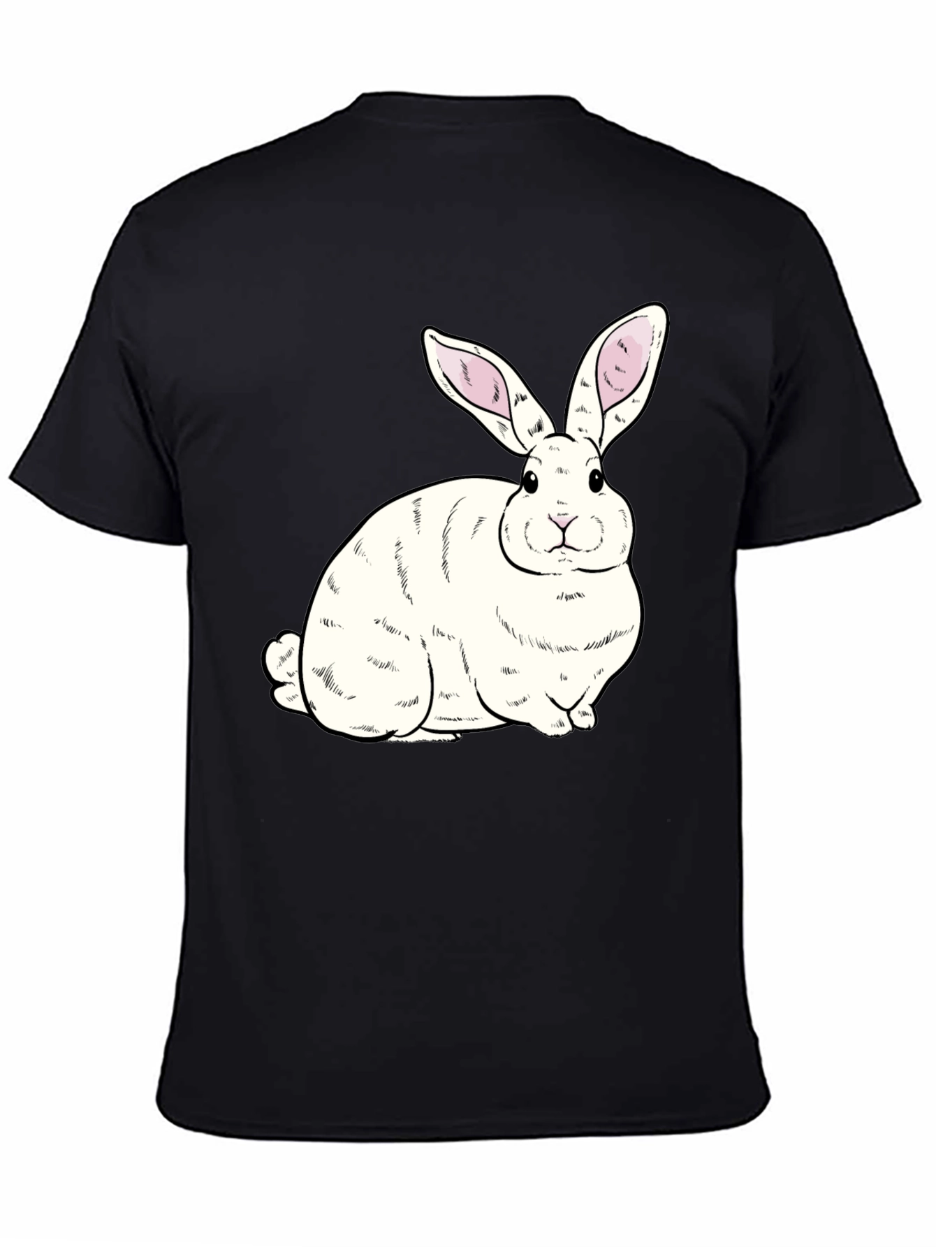 Bunny Graphic Black T-Shirt - Soft Cotton Comfort
