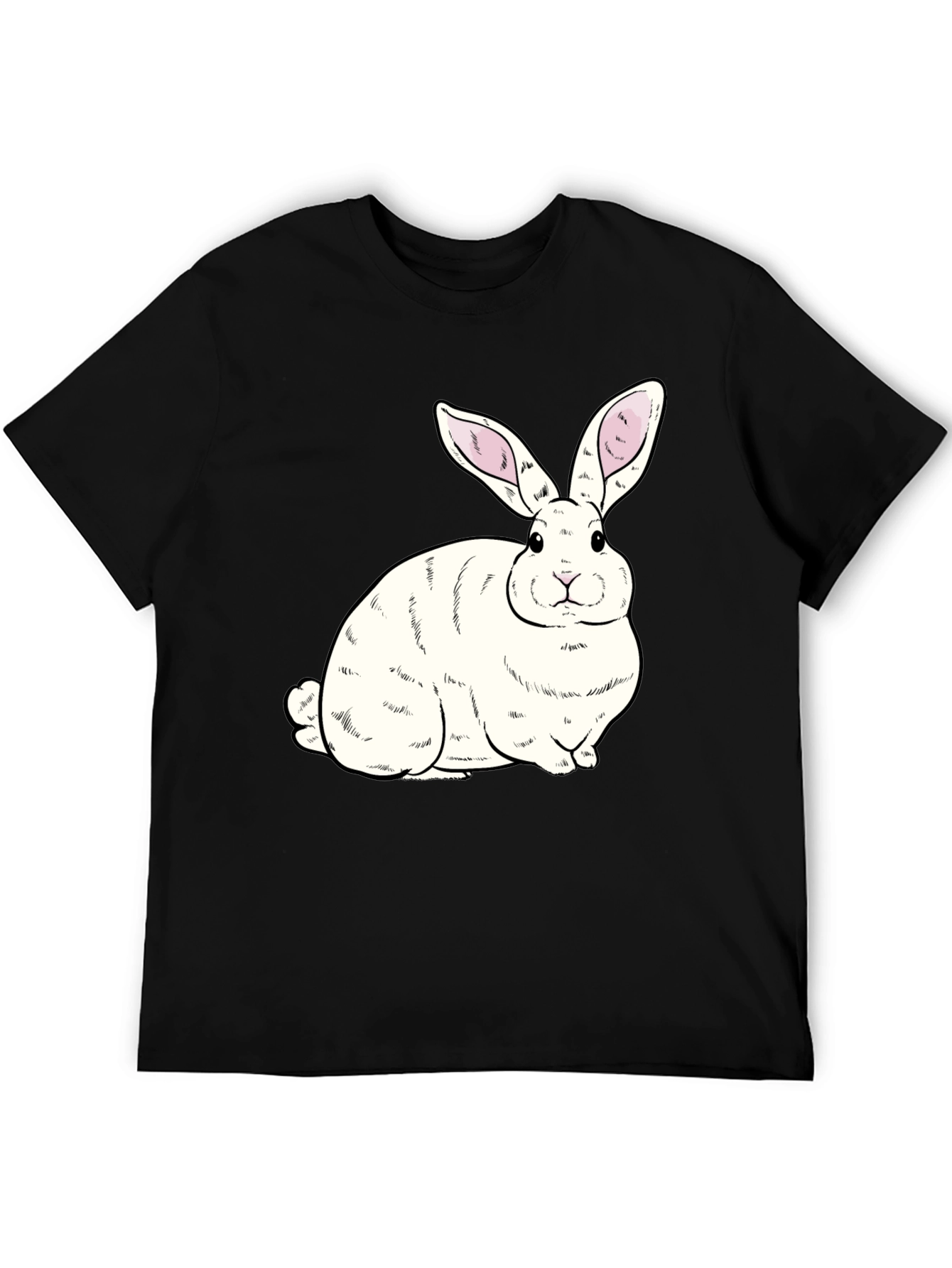 Bunny Graphic Black T-Shirt - Soft Cotton Comfort