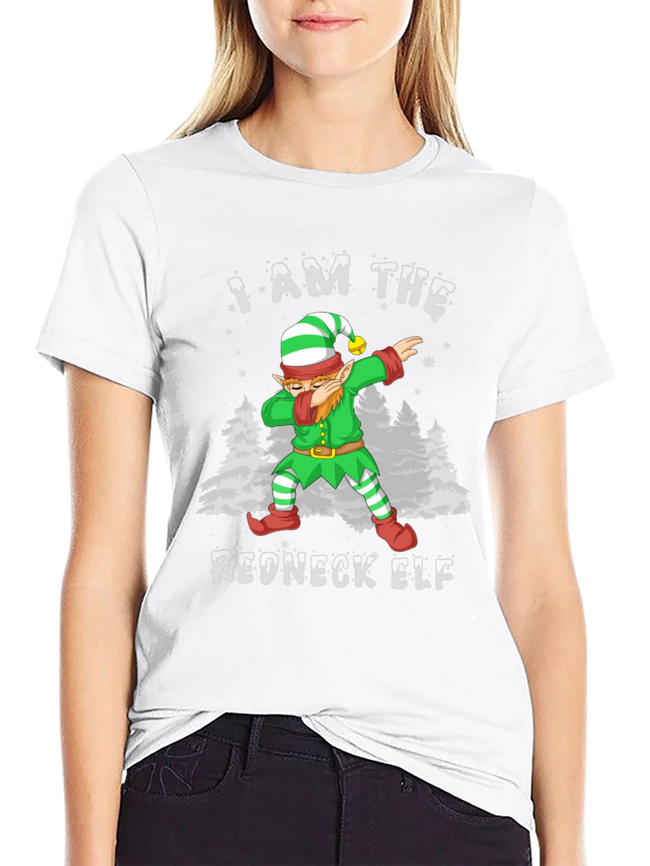 I Am The Redneck Elf Dabbing Funny T-Shirt