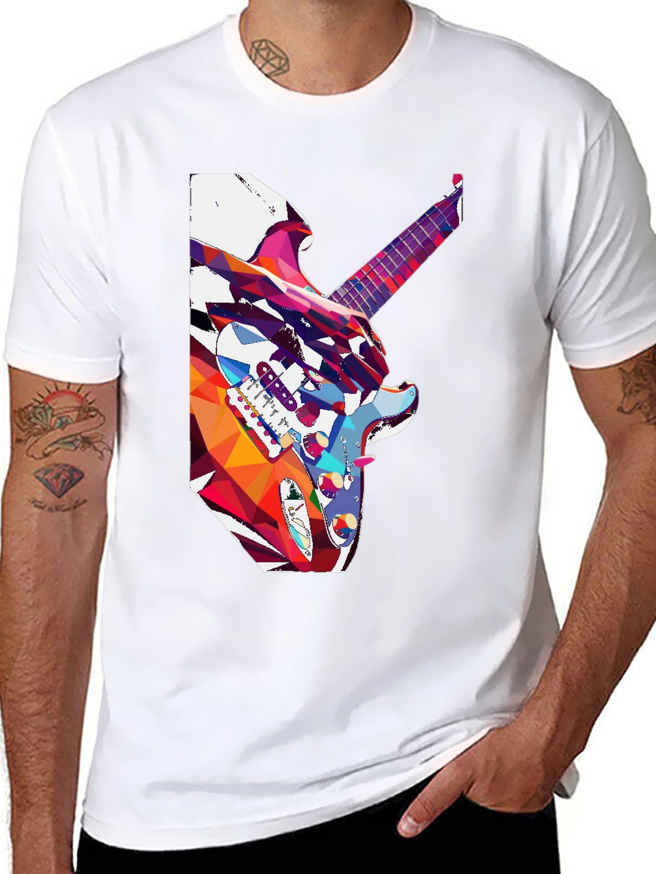 Abstract Guitar Graphic Tee - Music Lovers T-Shirt
