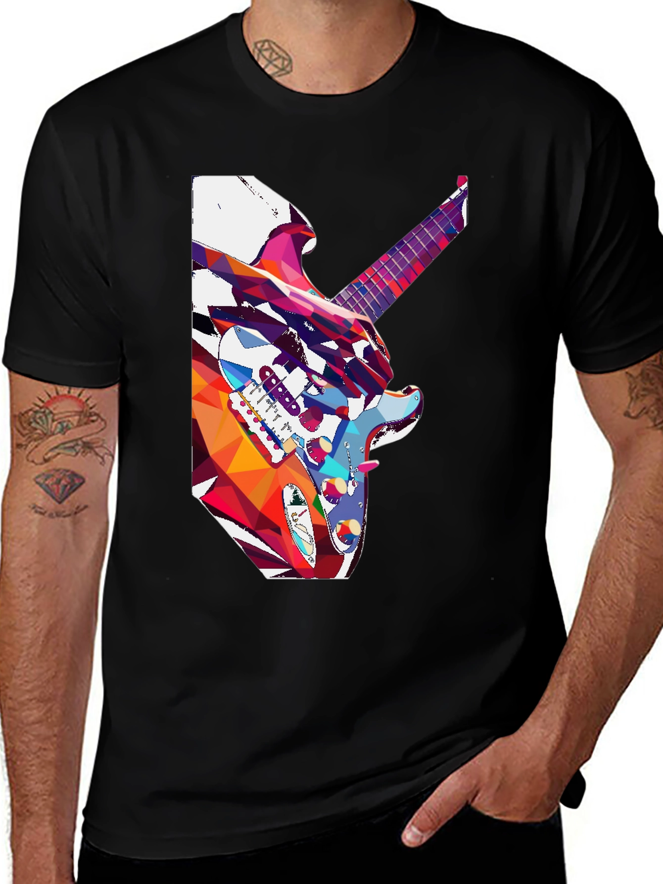 Abstract Guitar Graphic Tee - Music Lovers T-Shirt