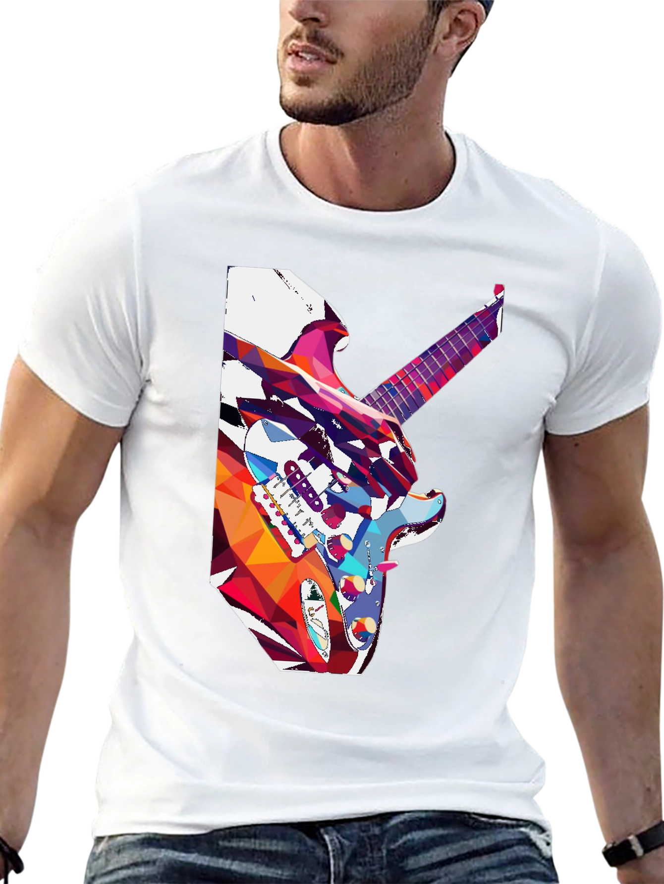 Abstract Guitar Graphic Tee - Music Lovers T-Shirt