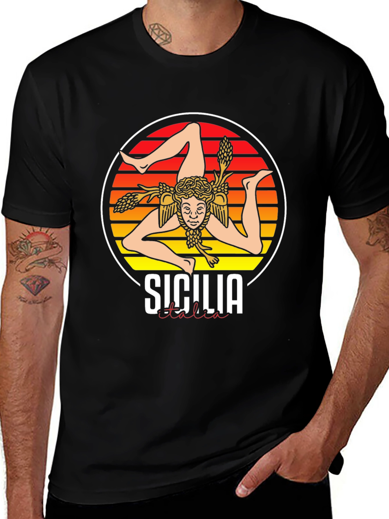 Sicilia Italia T-Shirt  - Trinacria Symbol