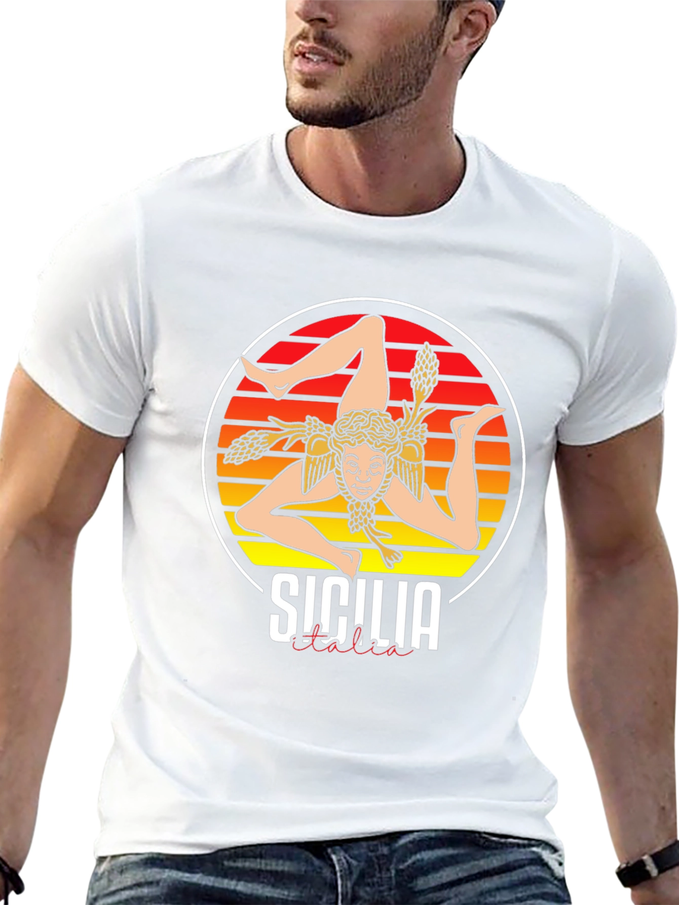 Sicilia Italia T-Shirt  - Trinacria Symbol