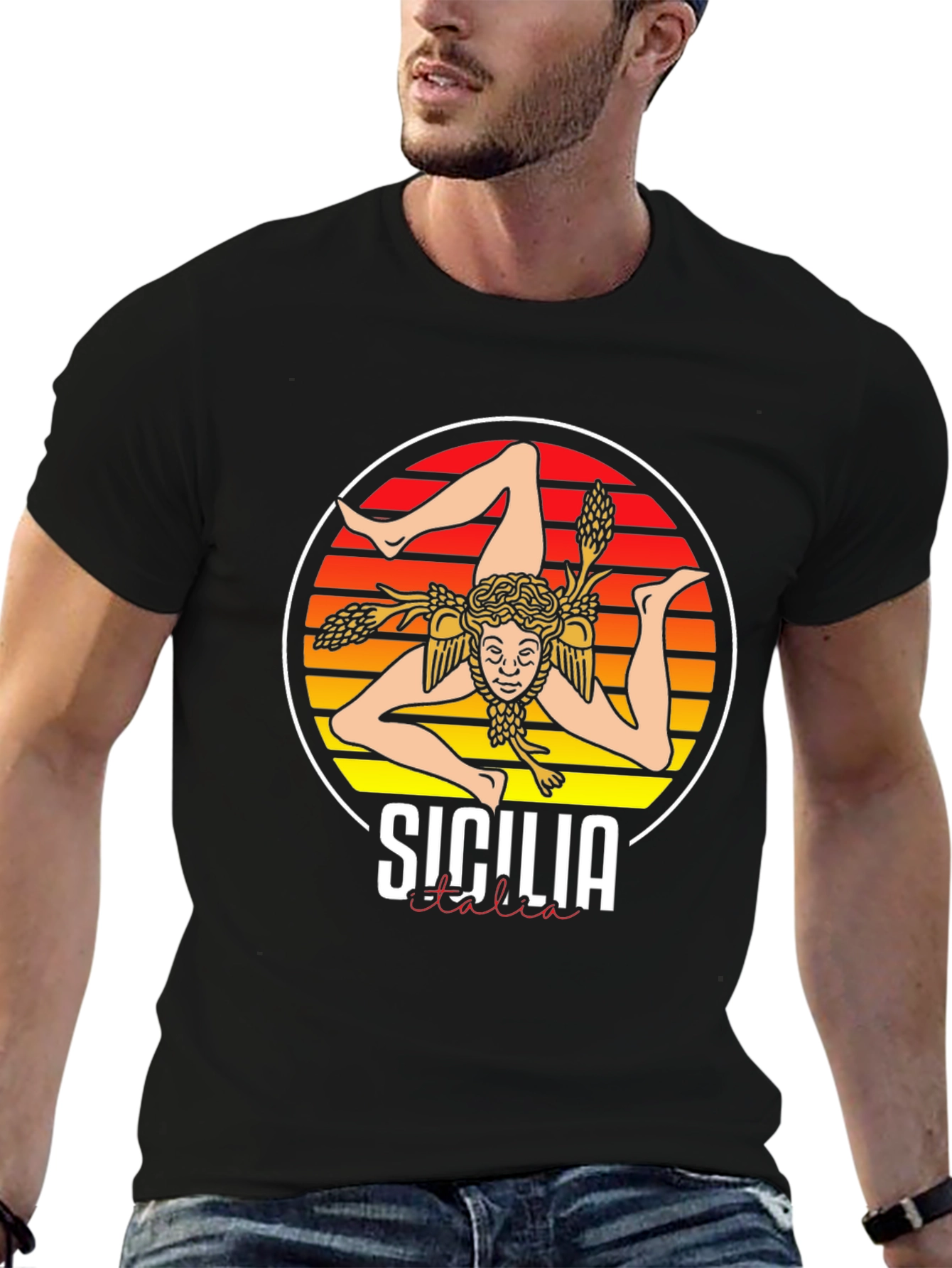 Sicilia Italia T-Shirt  - Trinacria Symbol