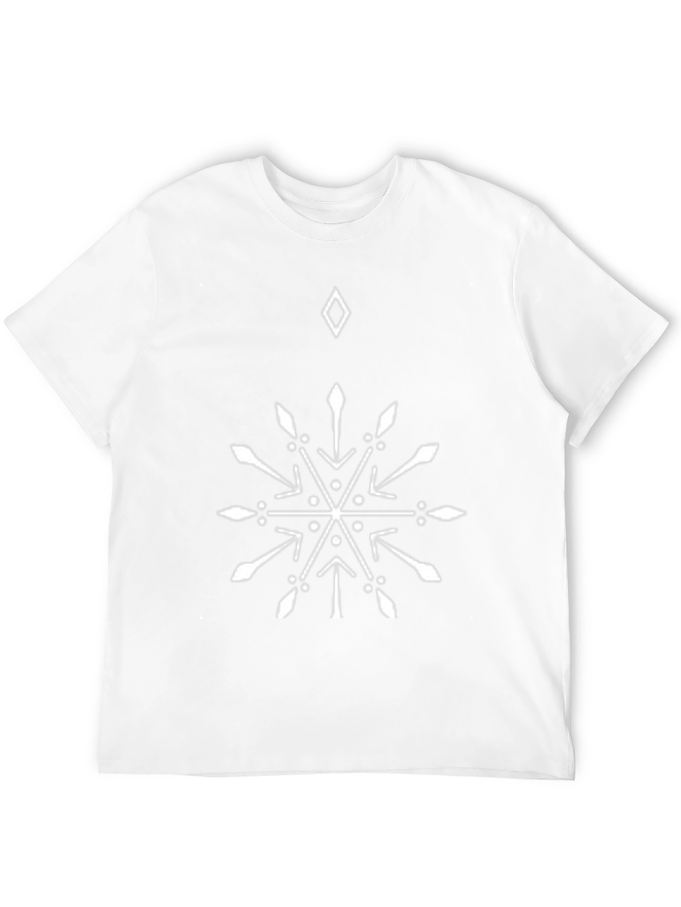 Geometric Snowflake Graphic Tee - Black