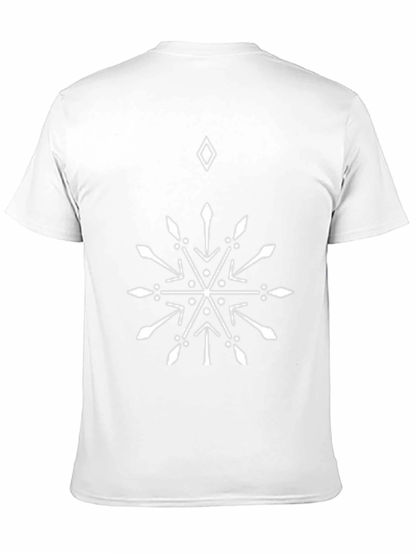 Geometric Snowflake Graphic Tee - Black
