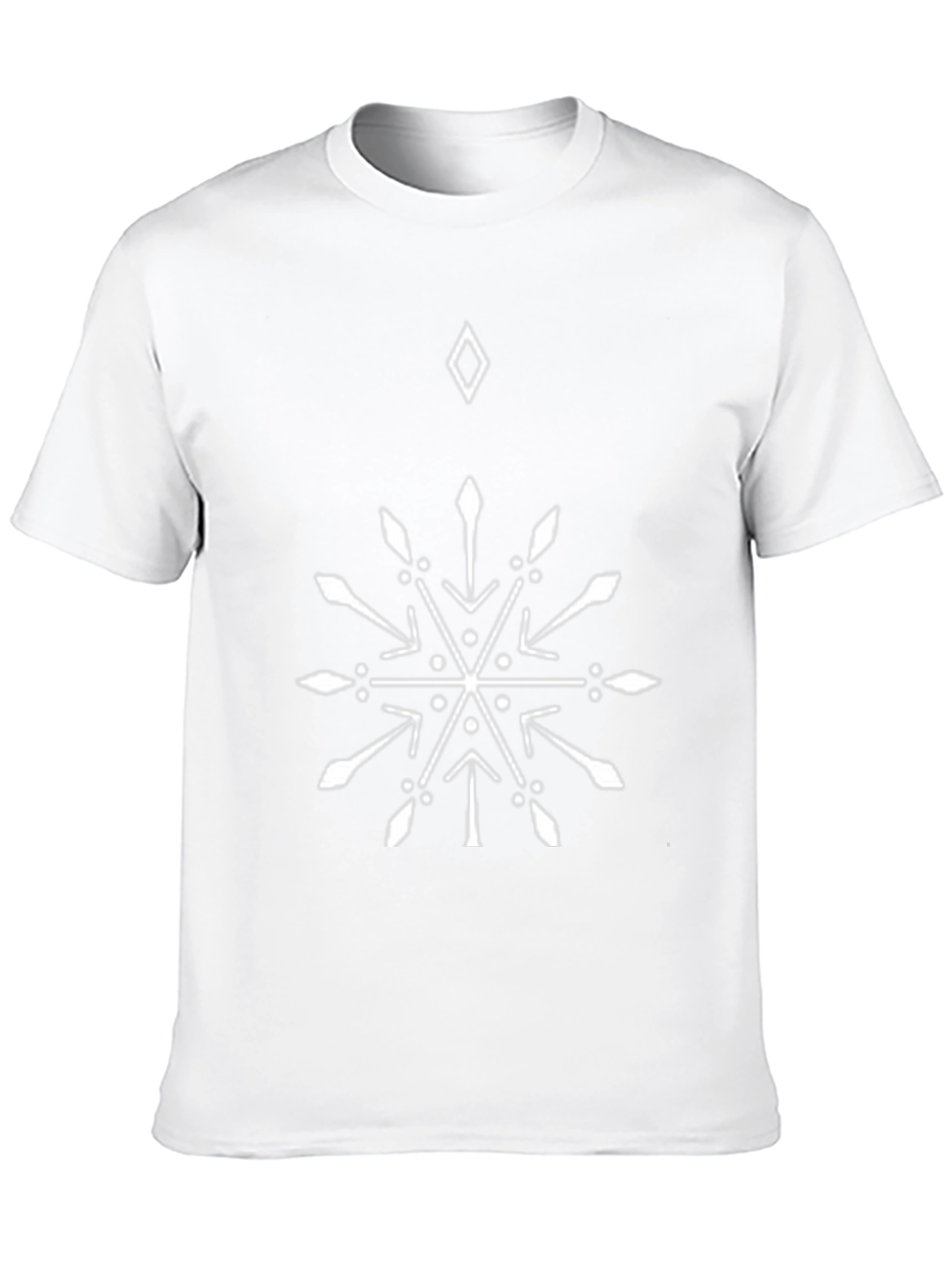 Geometric Snowflake Graphic Tee - Black