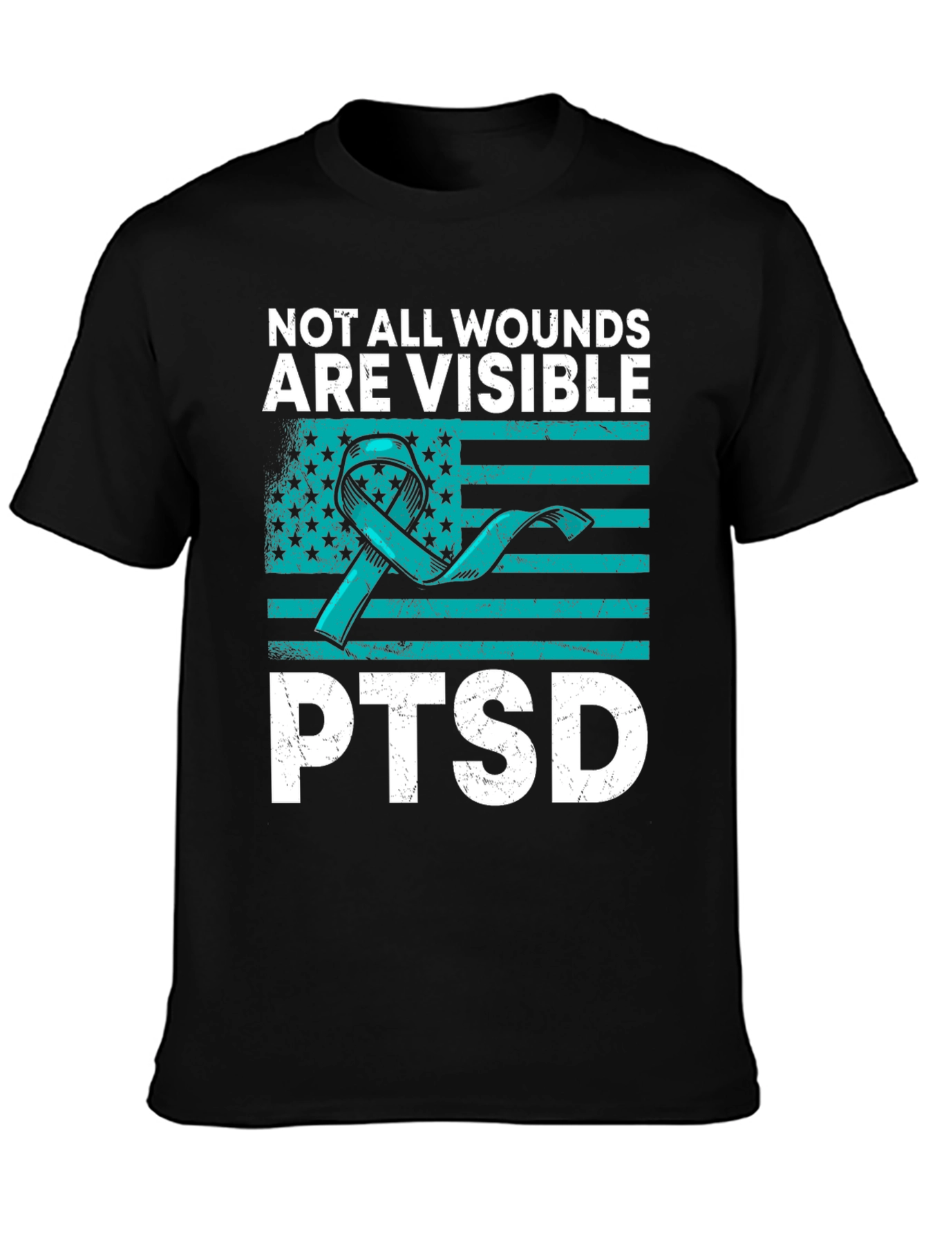 PTSD Awareness Graphic Tee - Not All Wounds Visible