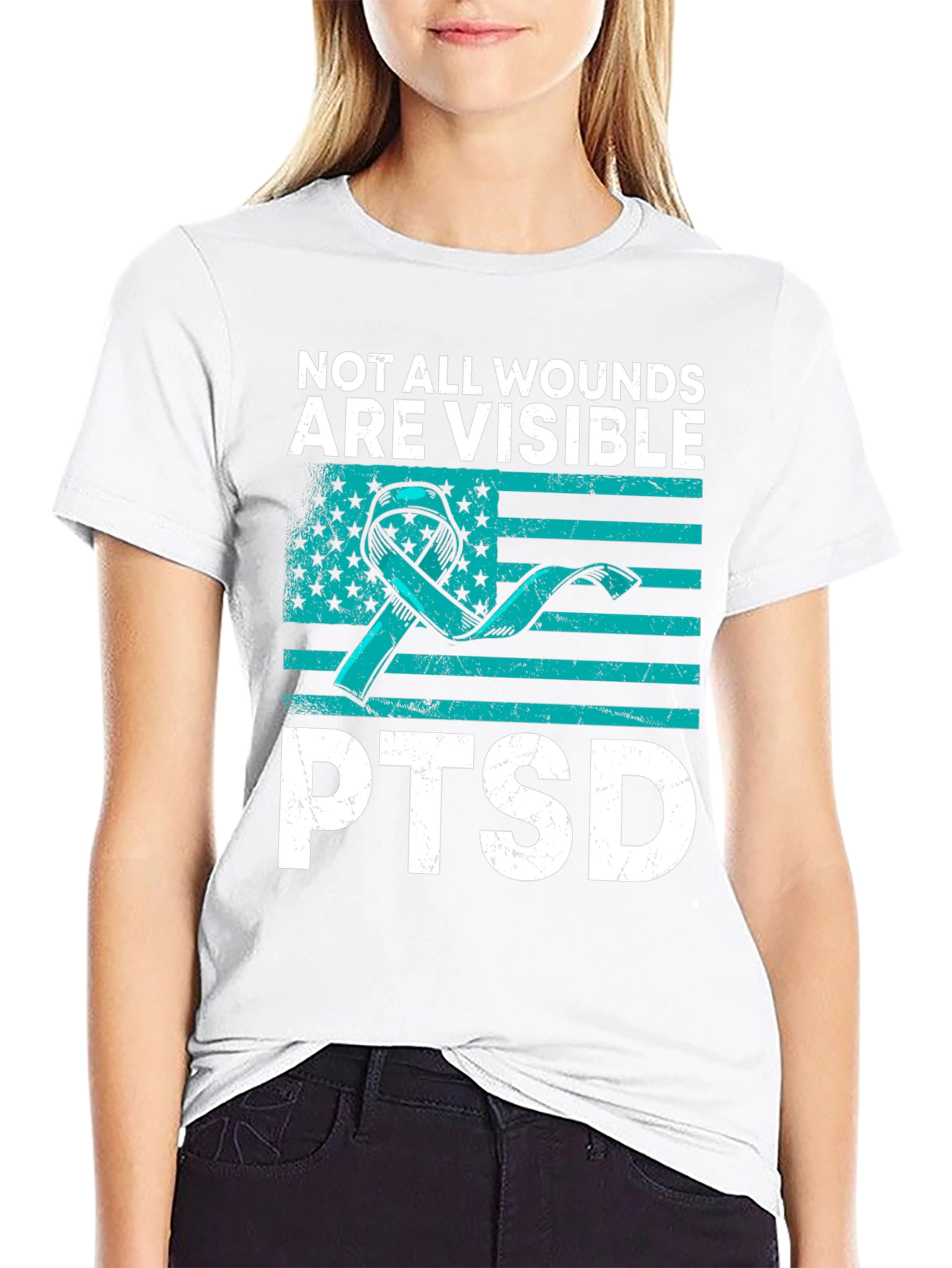 PTSD Awareness Graphic Tee - Not All Wounds Visible