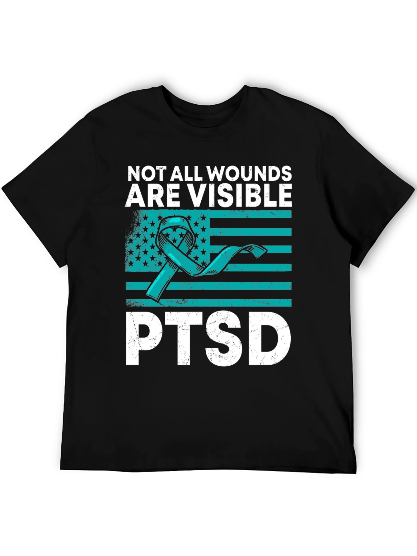 PTSD Awareness Graphic Tee - Not All Wounds Visible