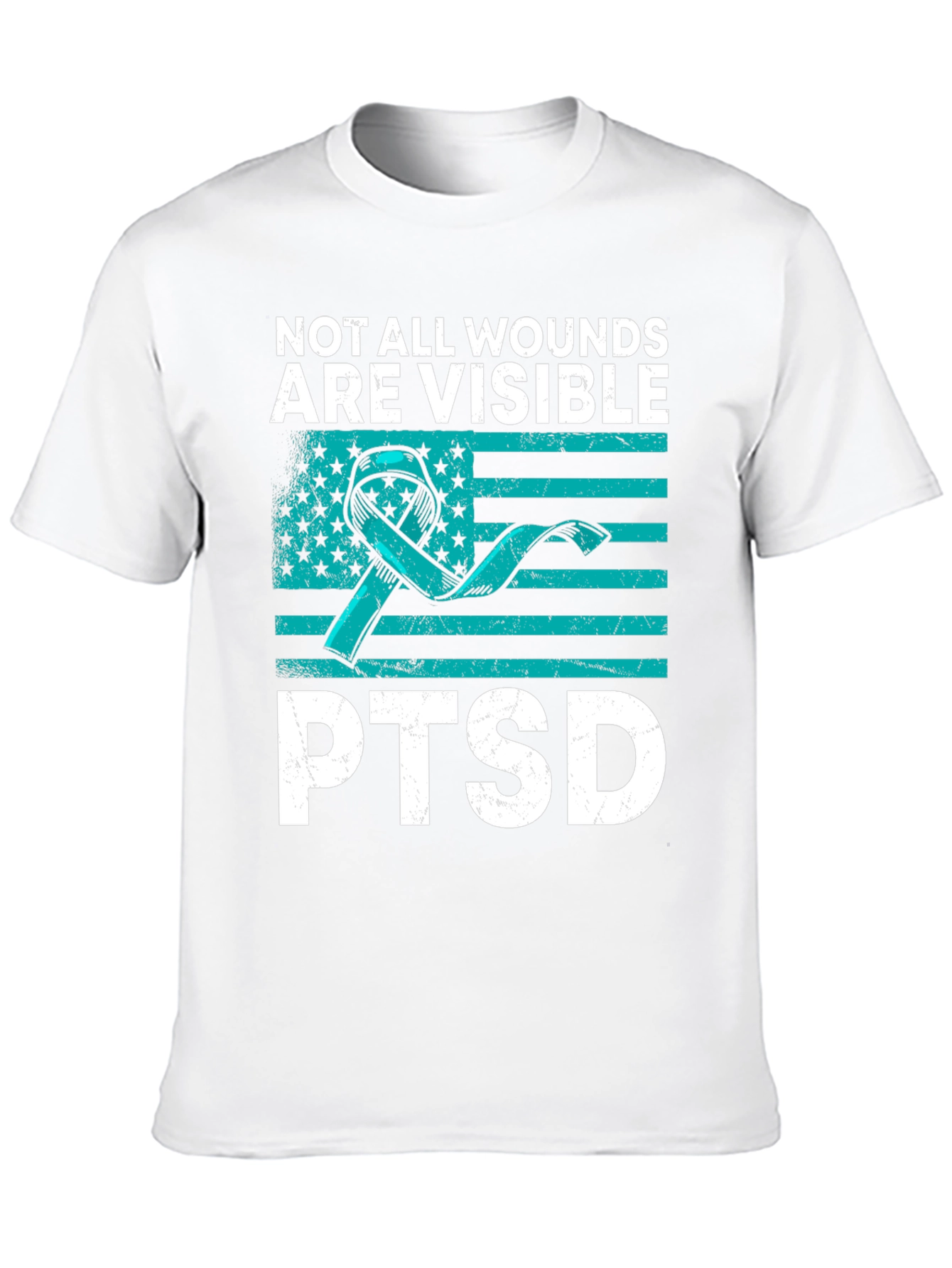 PTSD Awareness Graphic Tee - Not All Wounds Visible