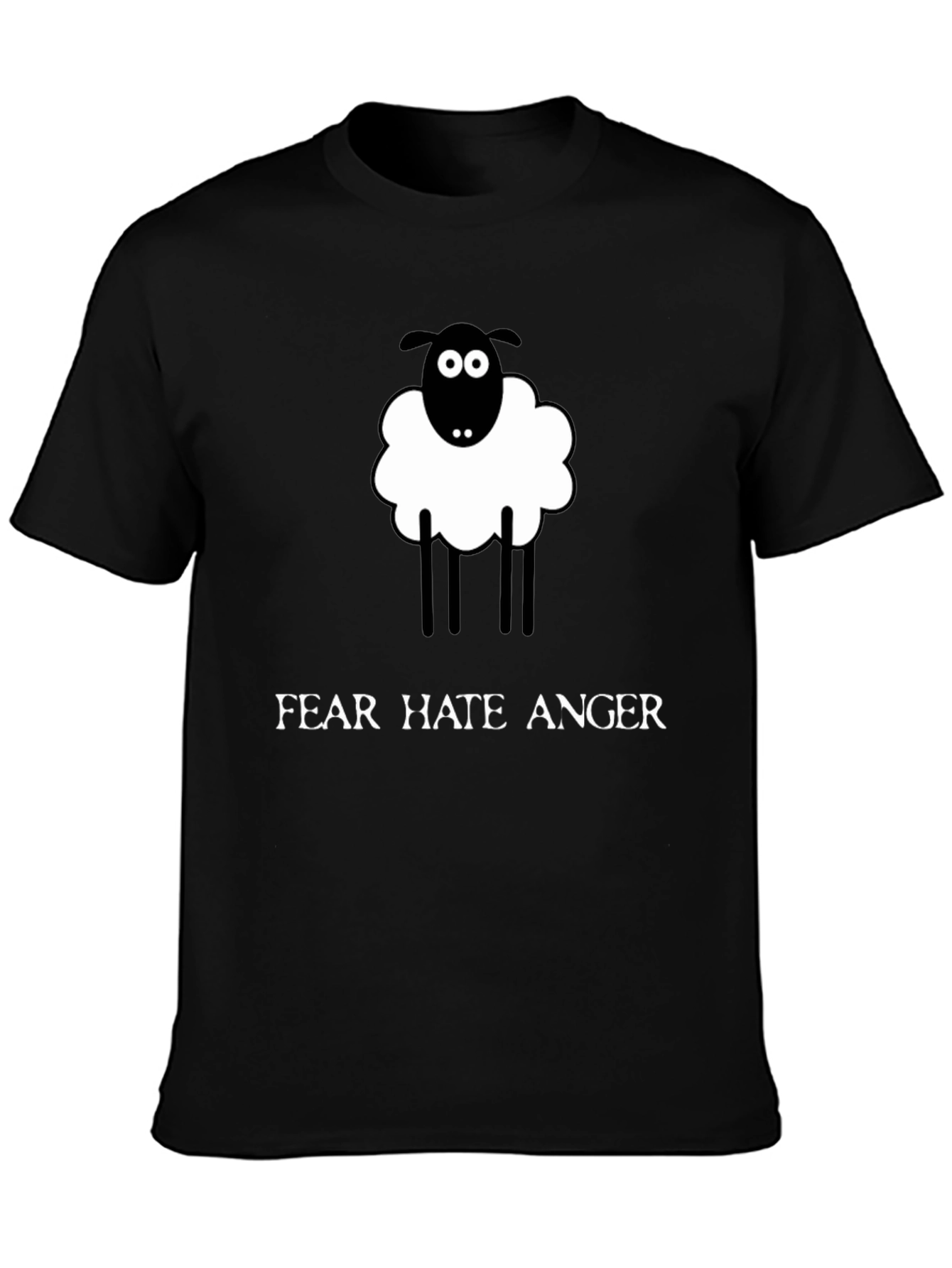 Novelty Sheep Graphic Tee - Fear Hate Anger