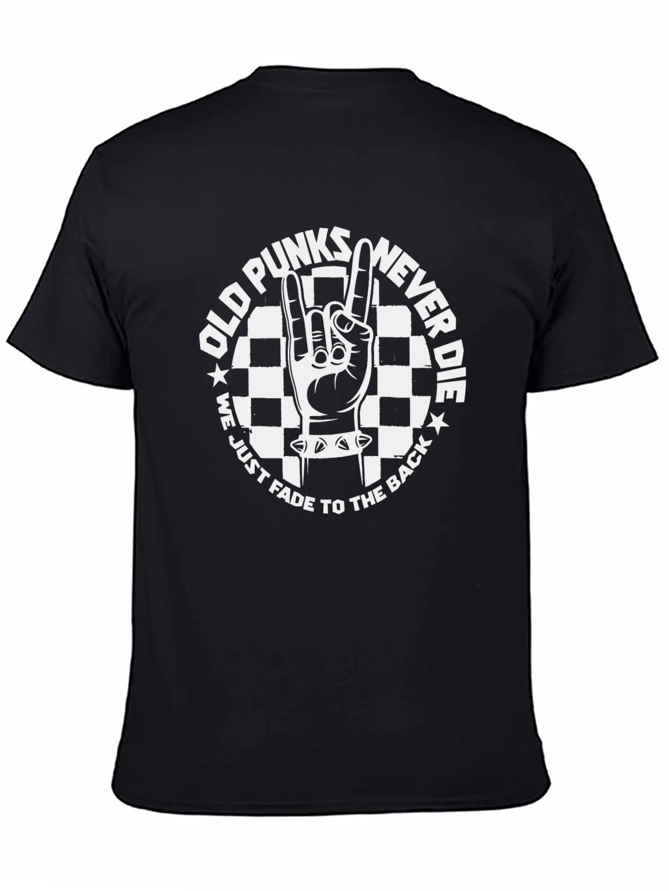 Old Punks Never Die Black Graphic T-Shirt