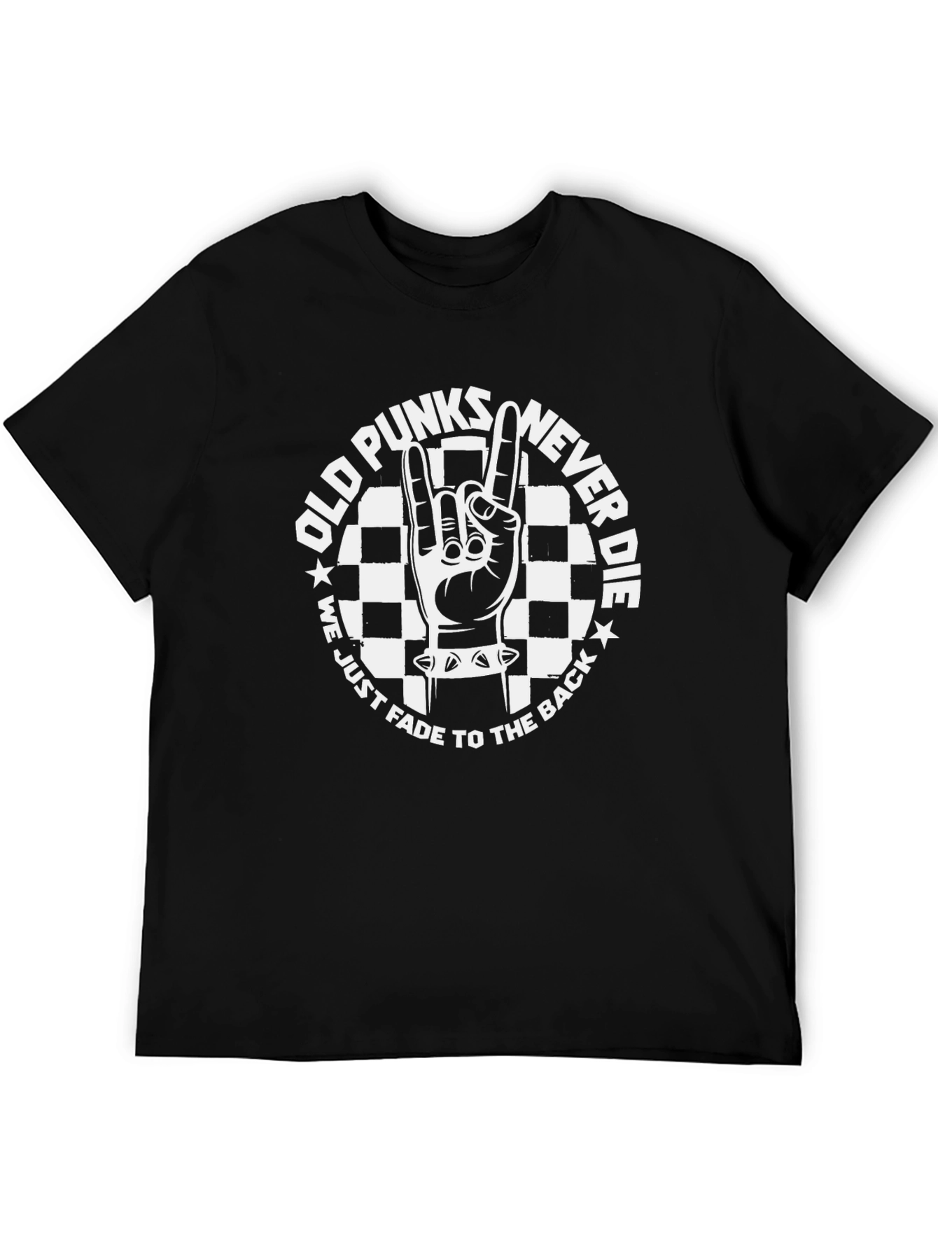 Old Punks Never Die Black Graphic T-Shirt