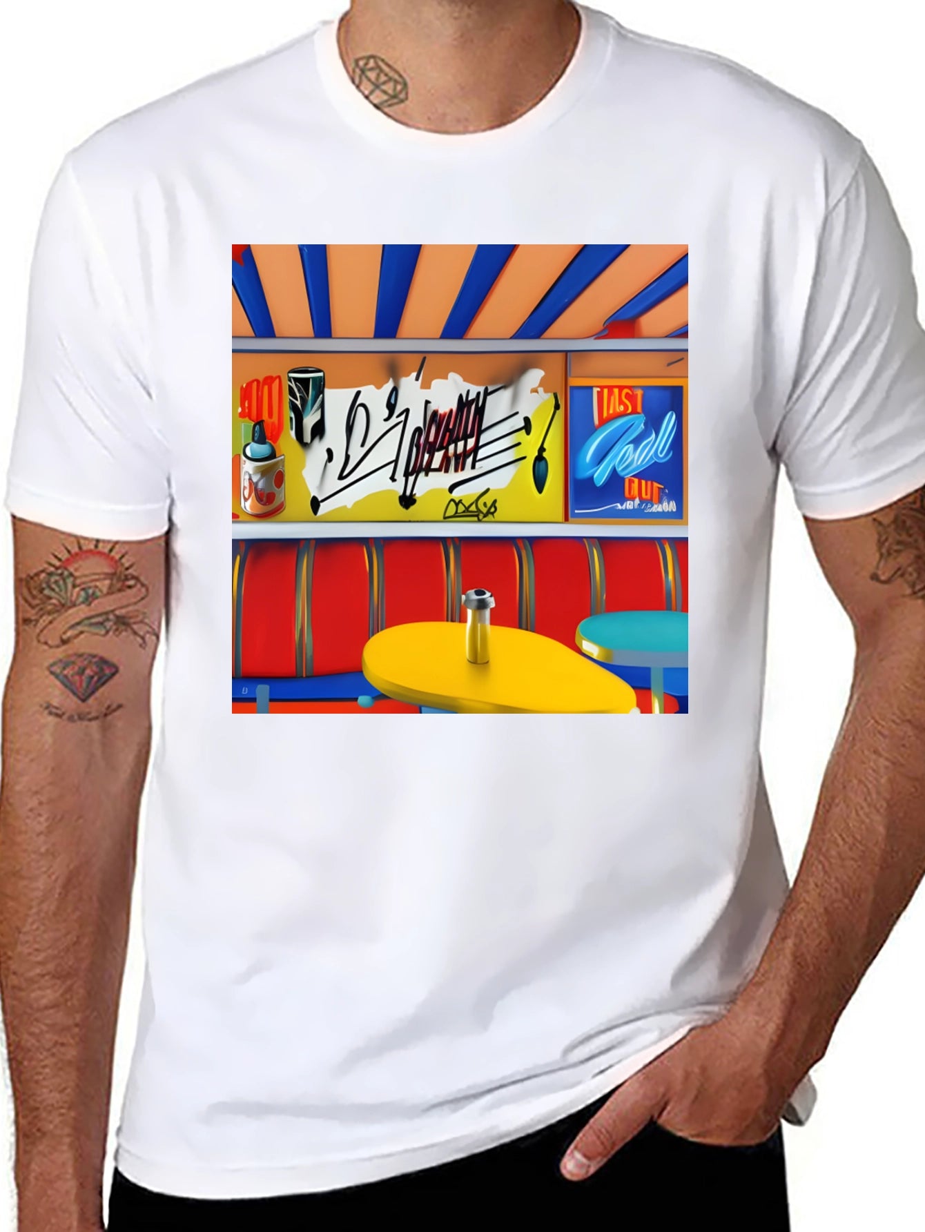 Retro Diner Graphic Tee - Cool Casual Style