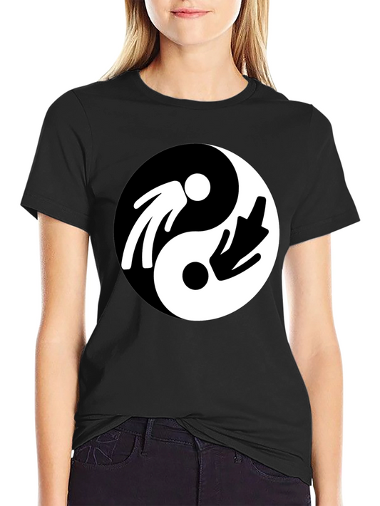 Yin Yang Funny Middle Finger Graphic Tee - Unisex