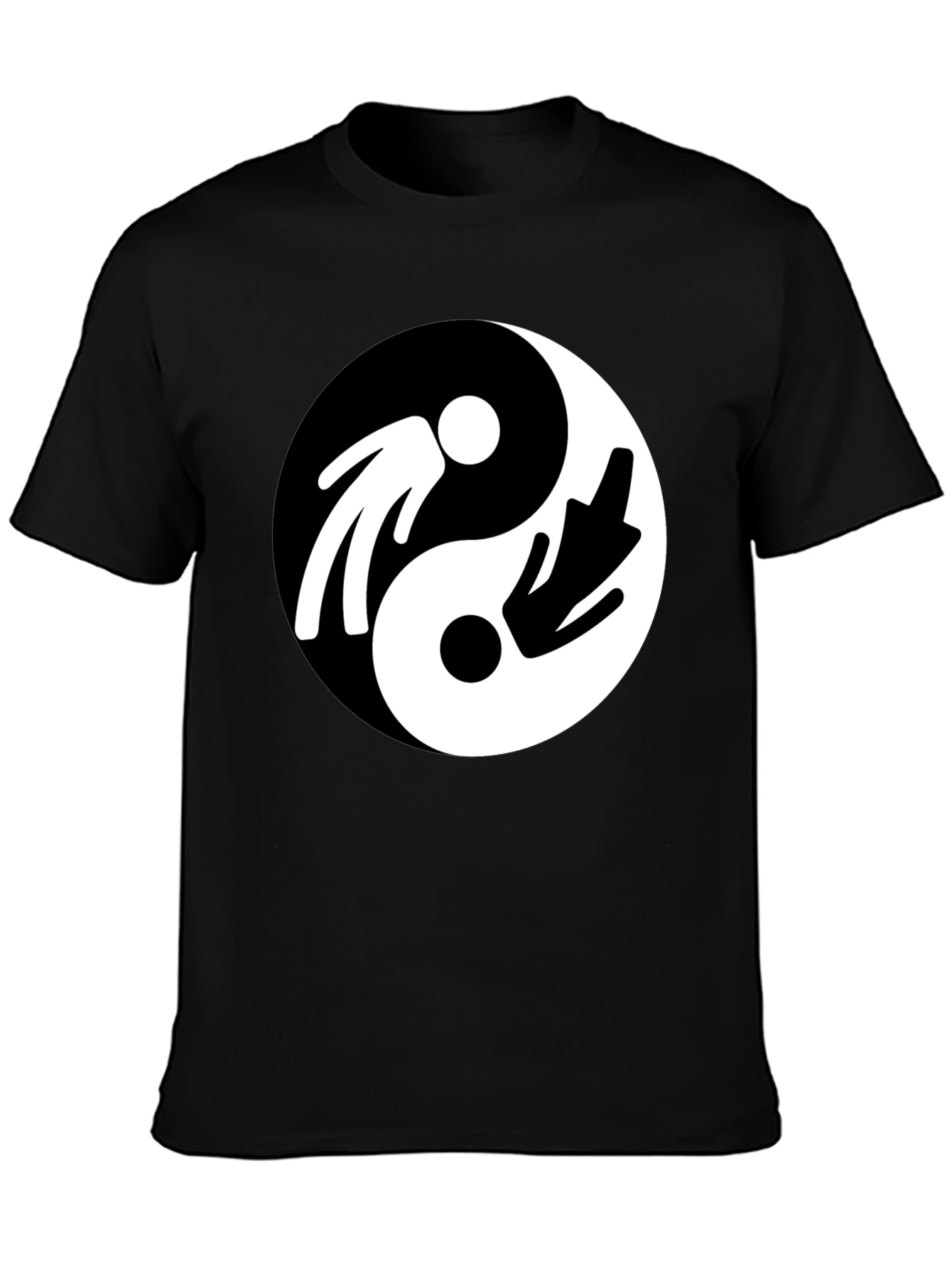 Yin Yang Funny Middle Finger Graphic Tee - Unisex