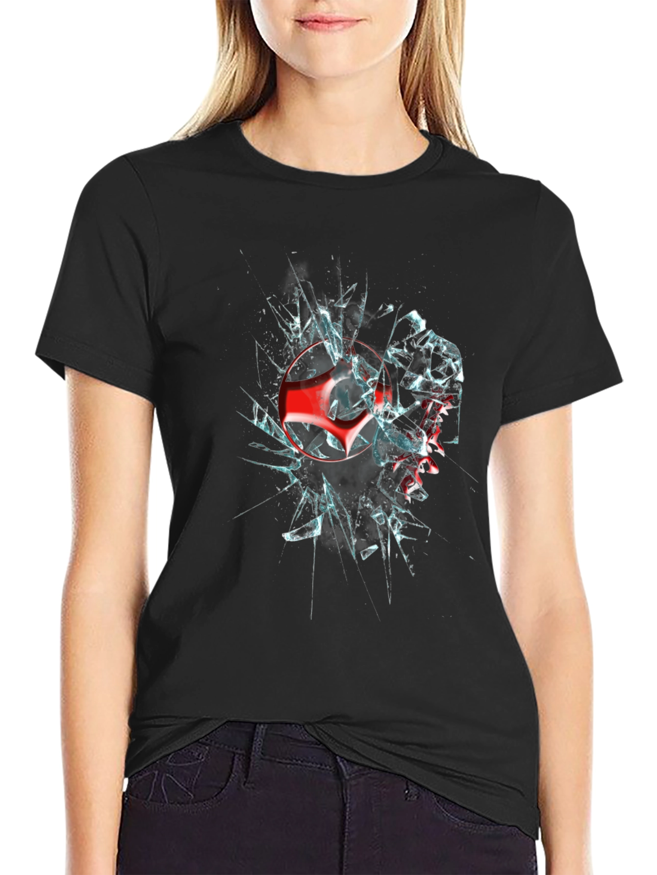 Shattered Logo Graphic Black T-Shirt