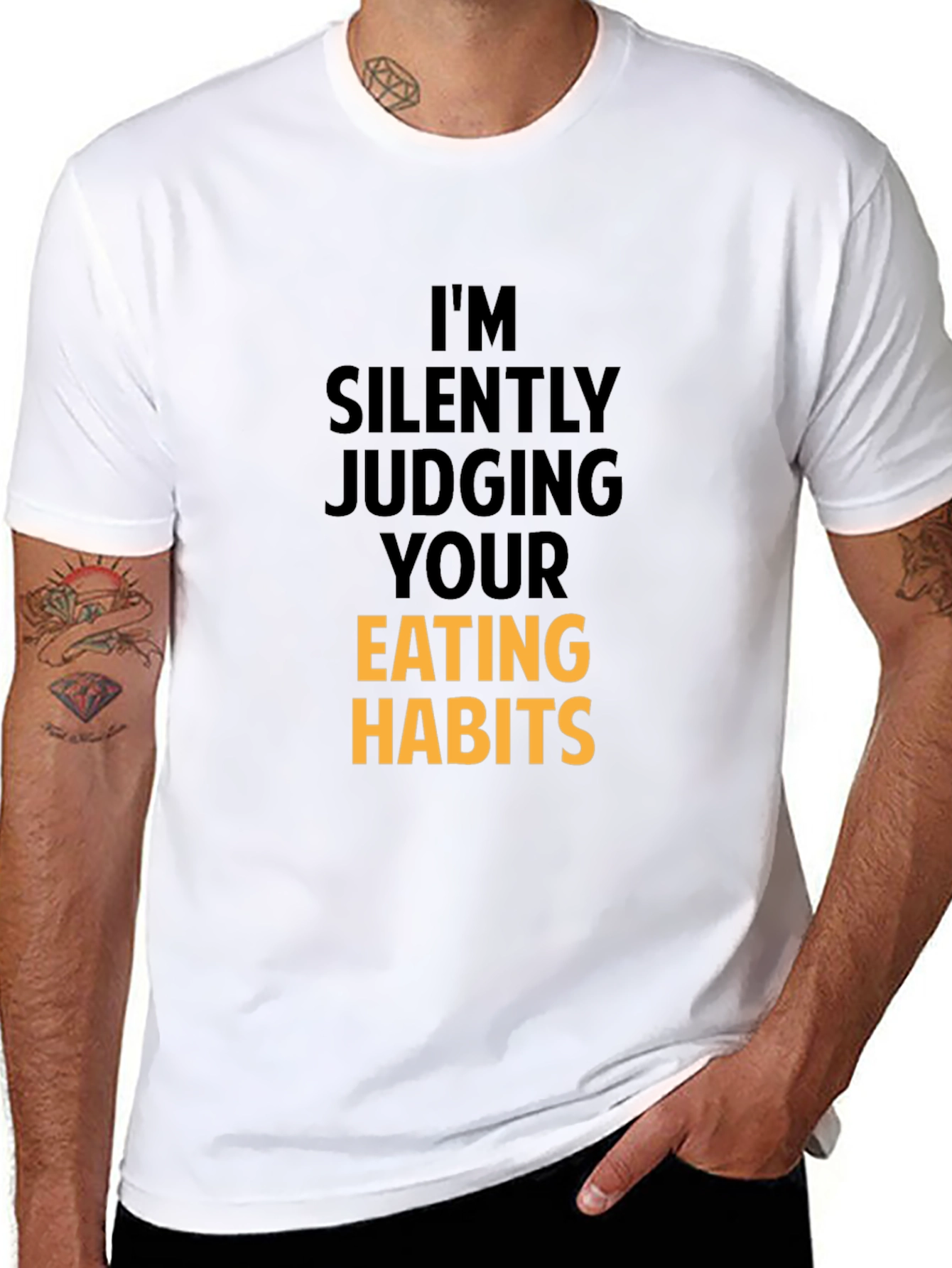 Funny Eating Habits Graphic Tee - Black