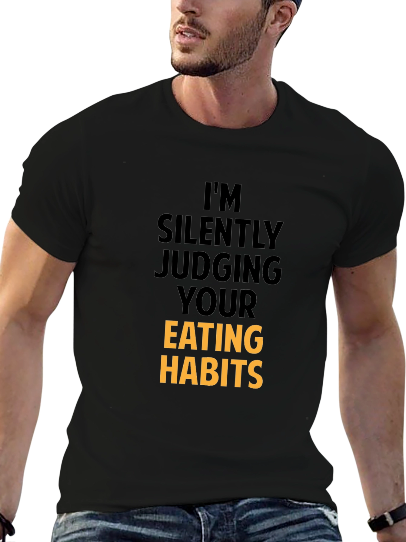 Funny Eating Habits Graphic Tee - Black