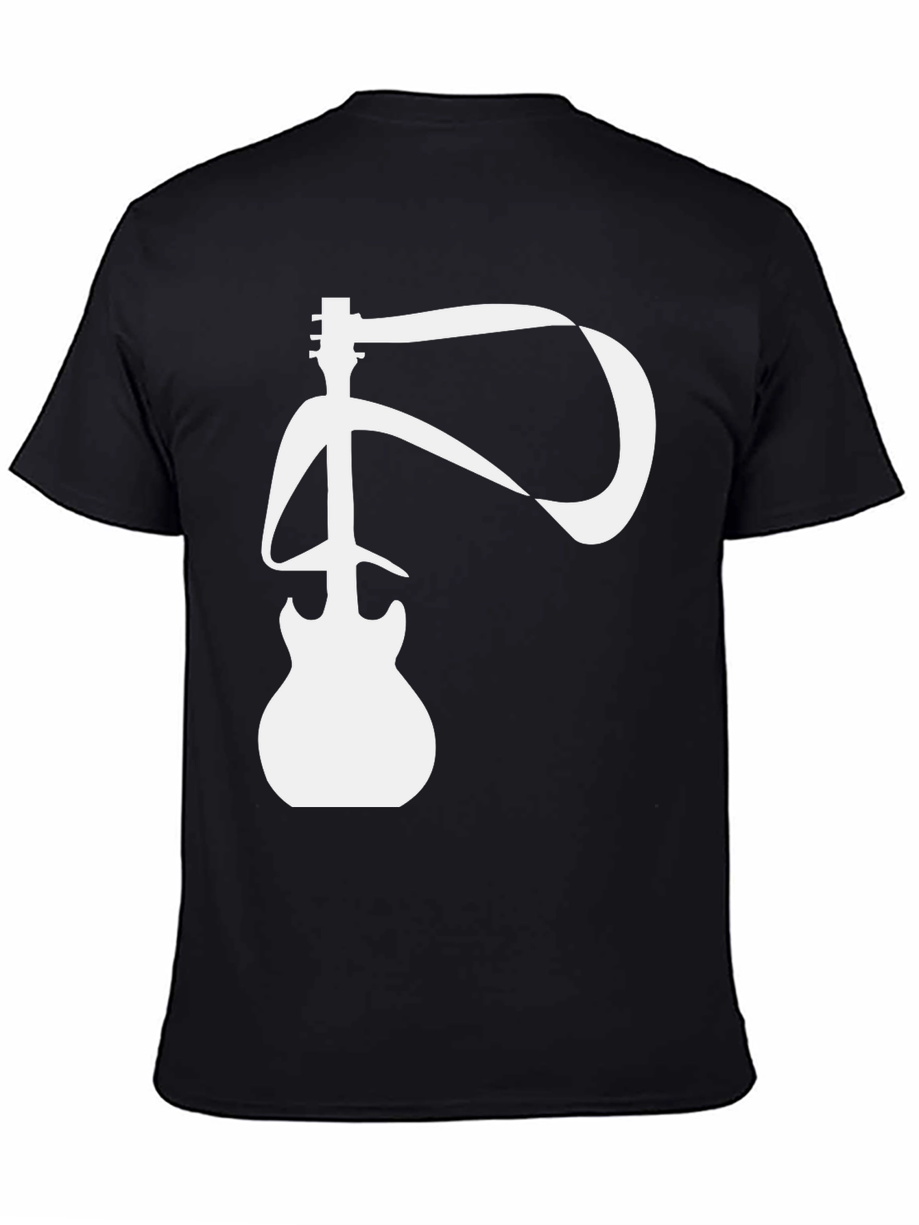 Guitar T-Shirt - Black Cotton Musical Design