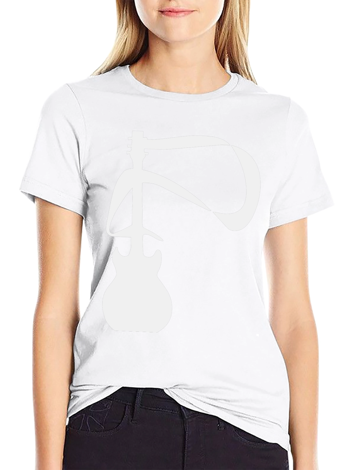 Guitar T-Shirt - Black Cotton Musical Design