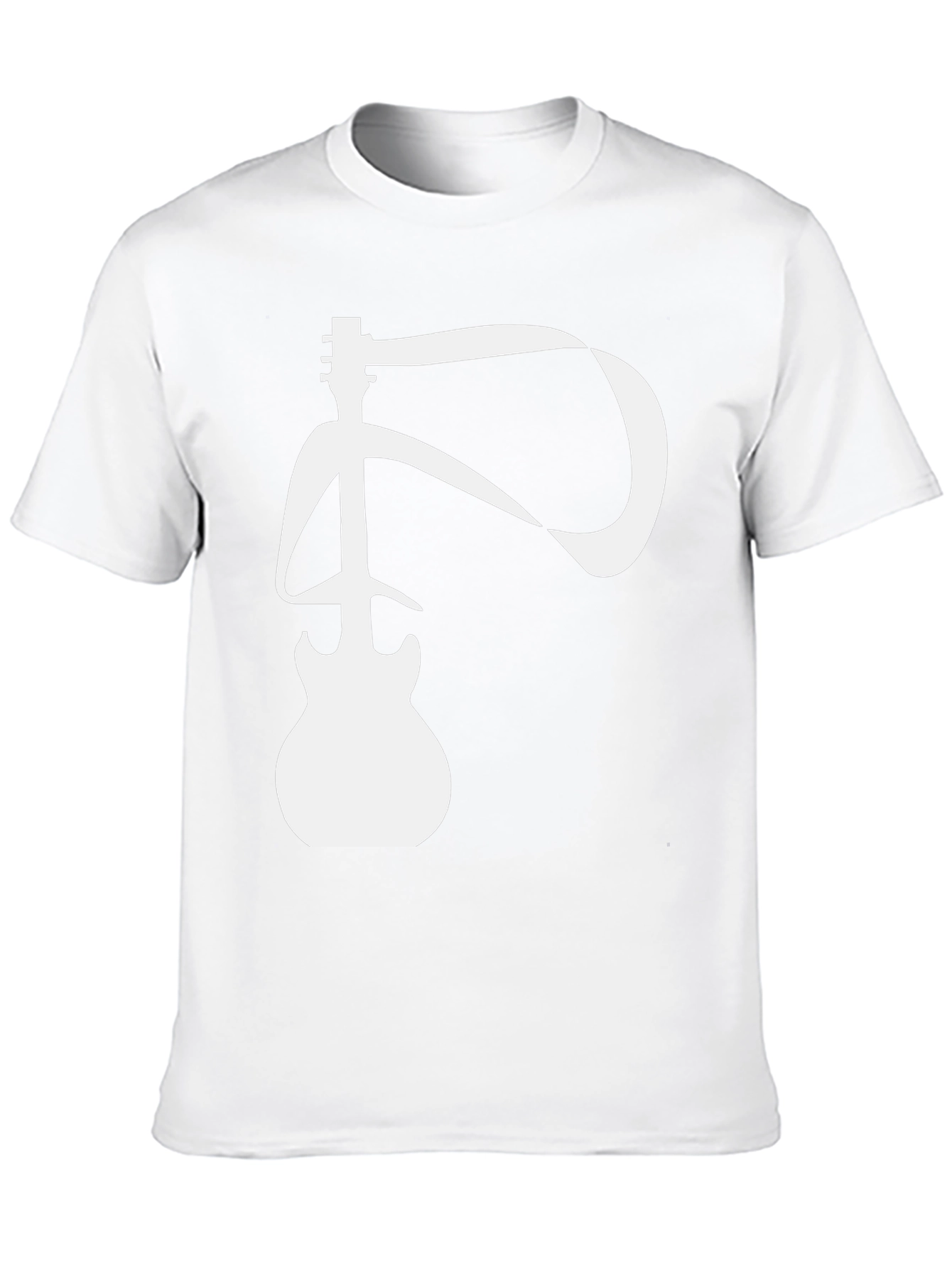Guitar T-Shirt - Black Cotton Musical Design