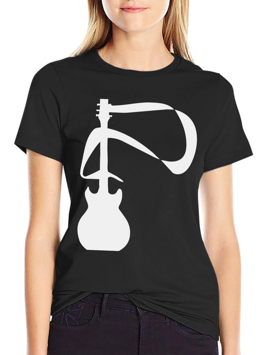 Guitar T-Shirt - Black Cotton Musical Design