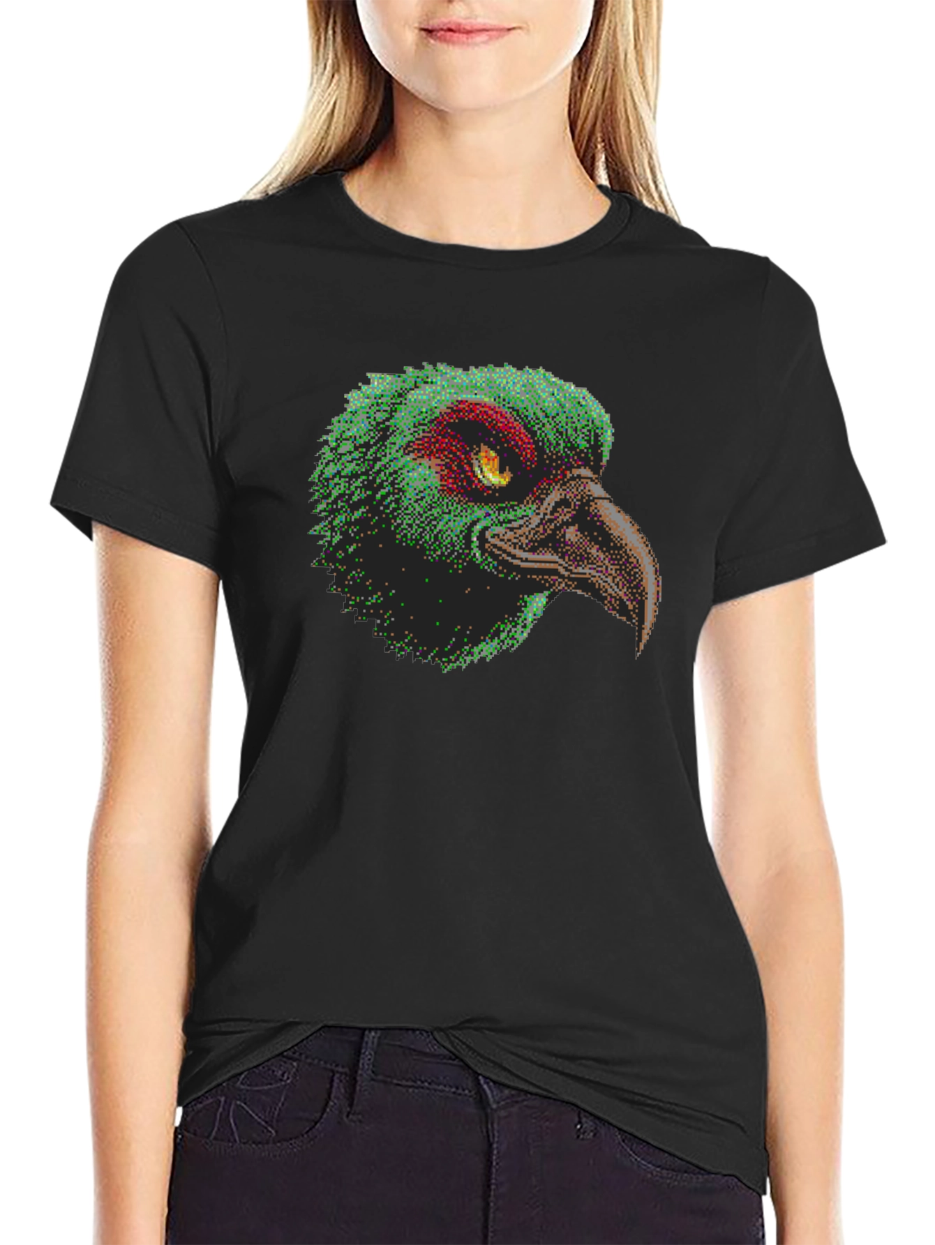 Pixelated Bird Graphic T-Shirt - Unique Design