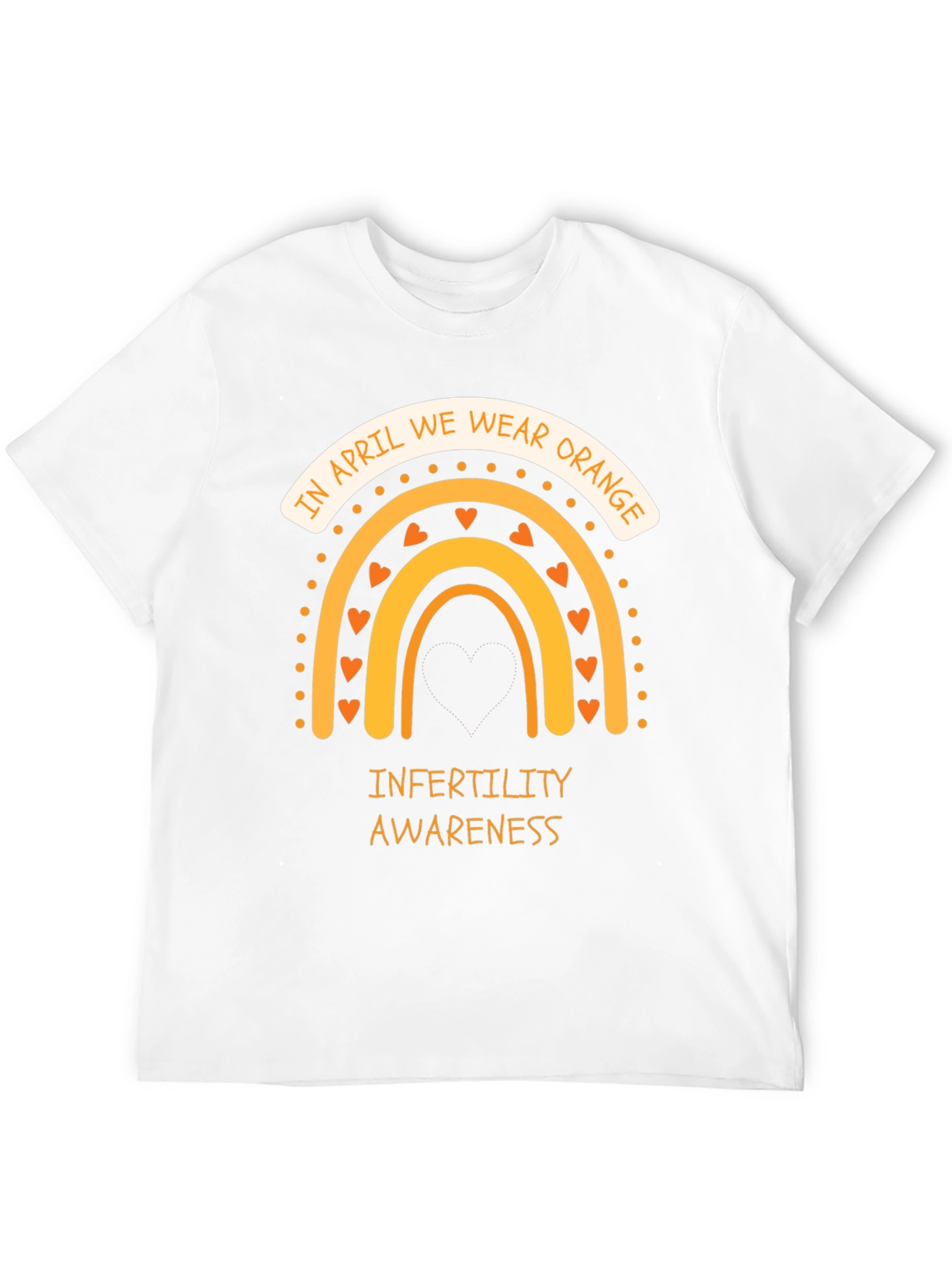 Infertility Awareness Orange Rainbow T-Shirt