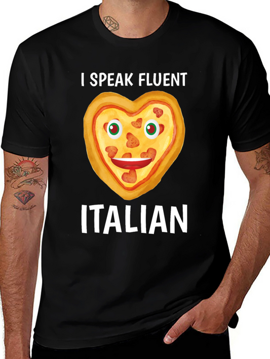 I Speak Fluent Italian Pizza Heart Graphic Tee