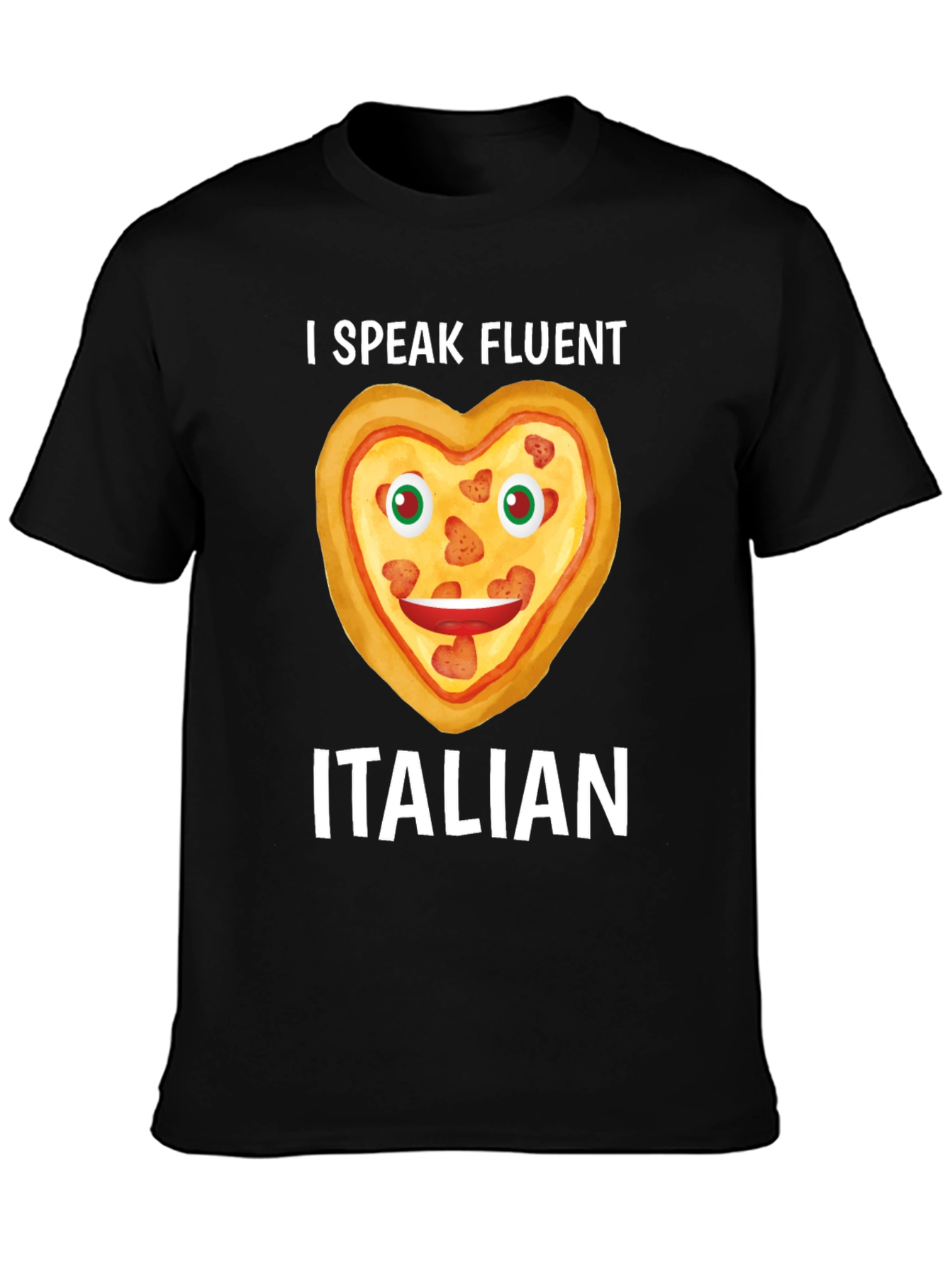I Speak Fluent Italian Pizza Heart Graphic Tee