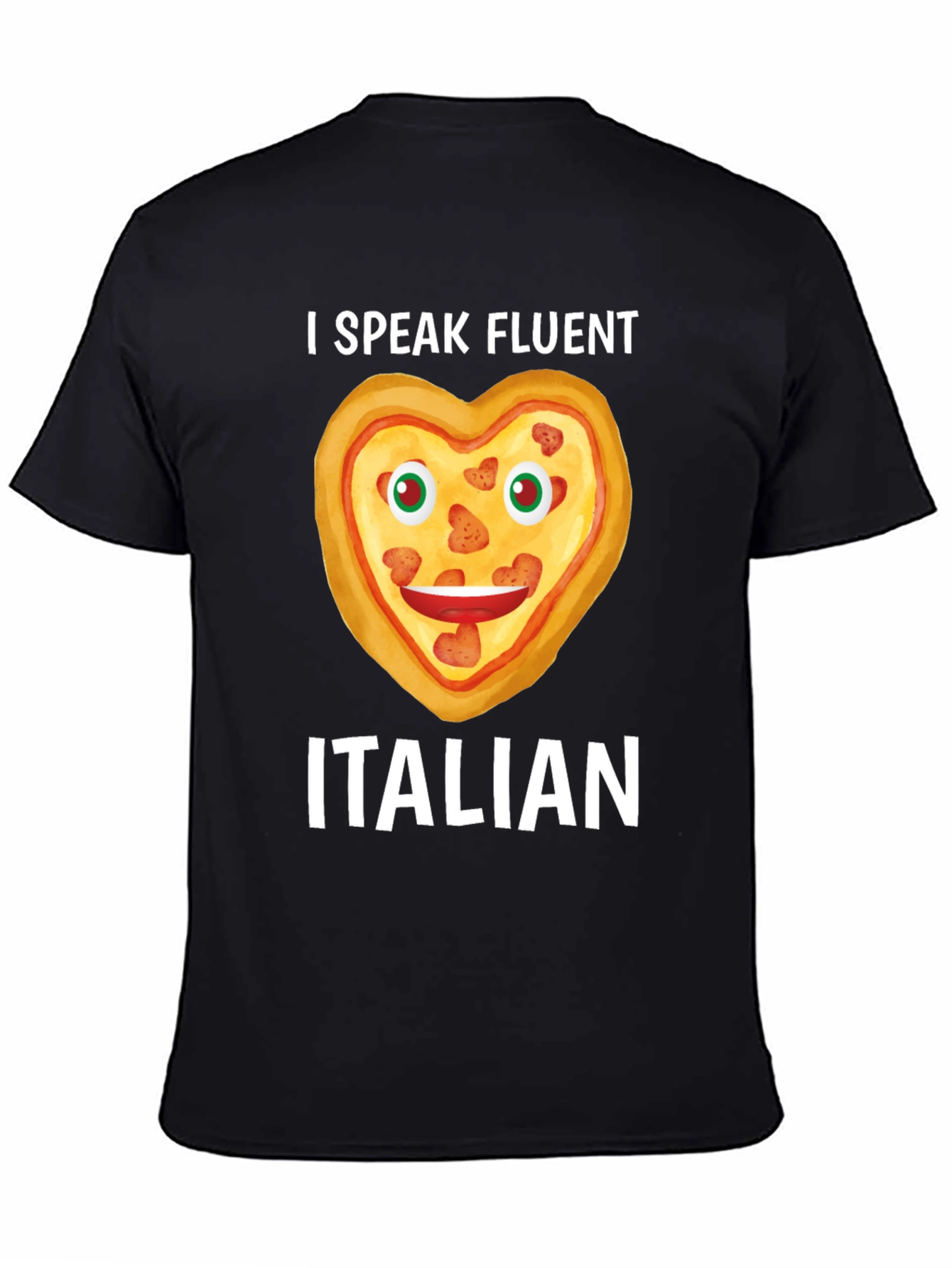 I Speak Fluent Italian Pizza Heart Graphic Tee