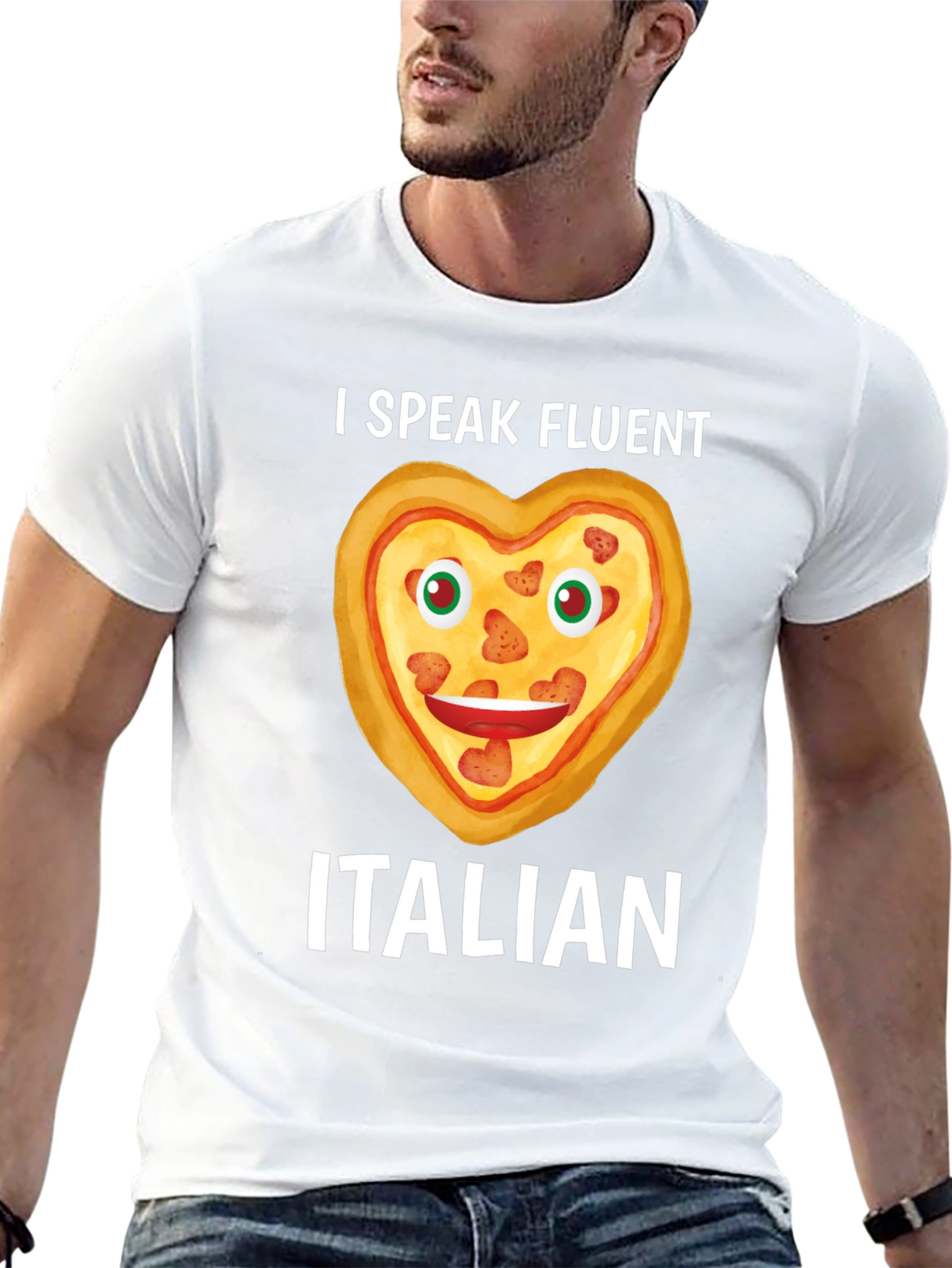 I Speak Fluent Italian Pizza Heart Graphic Tee