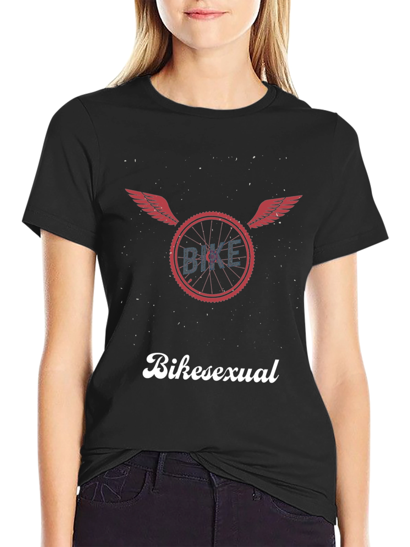 Bikesexual T-Shirt - Flying Wheel Design