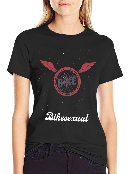 Bikesexual T-Shirt - Flying Wheel Design