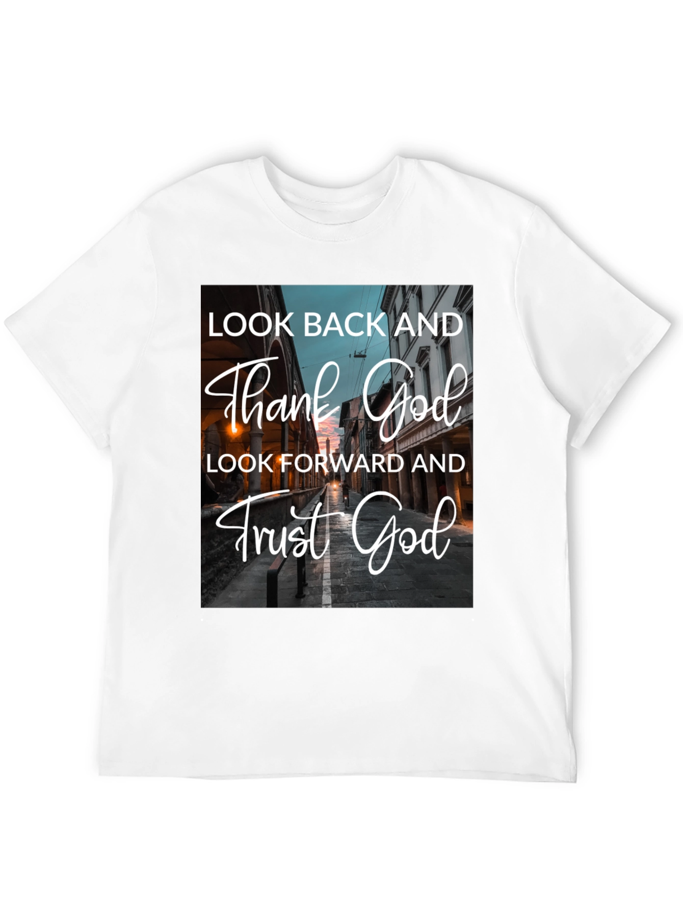 Look Back Thank God Black T-Shirt