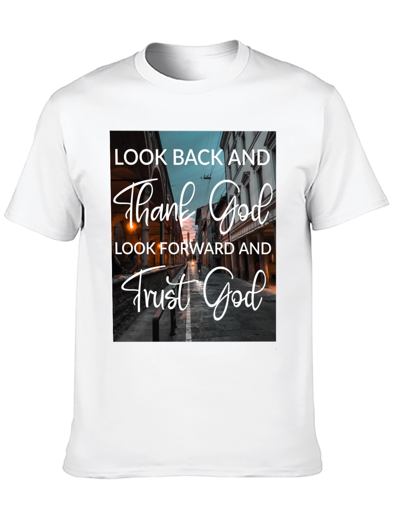 Look Back Thank God Black T-Shirt