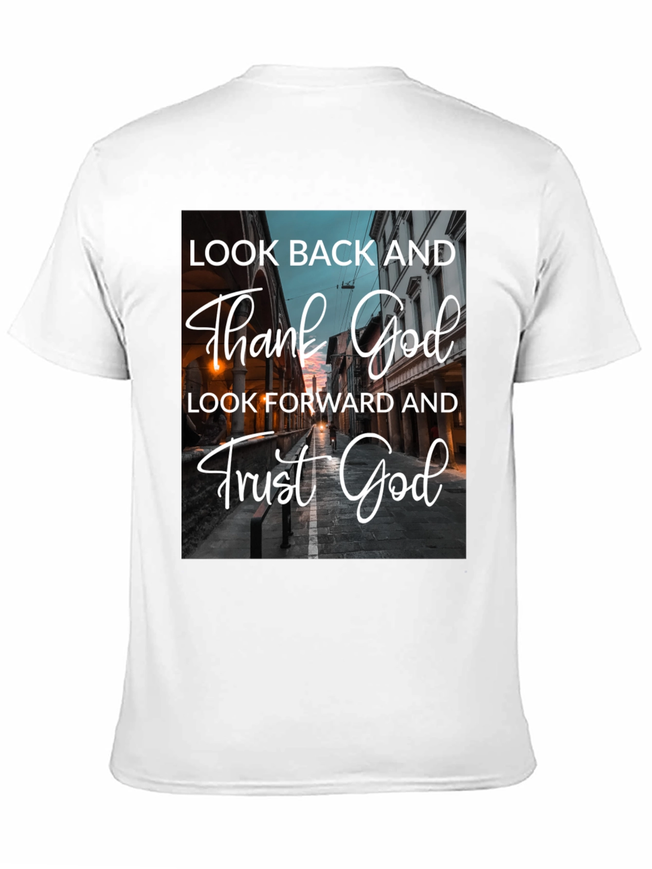 Look Back Thank God Black T-Shirt