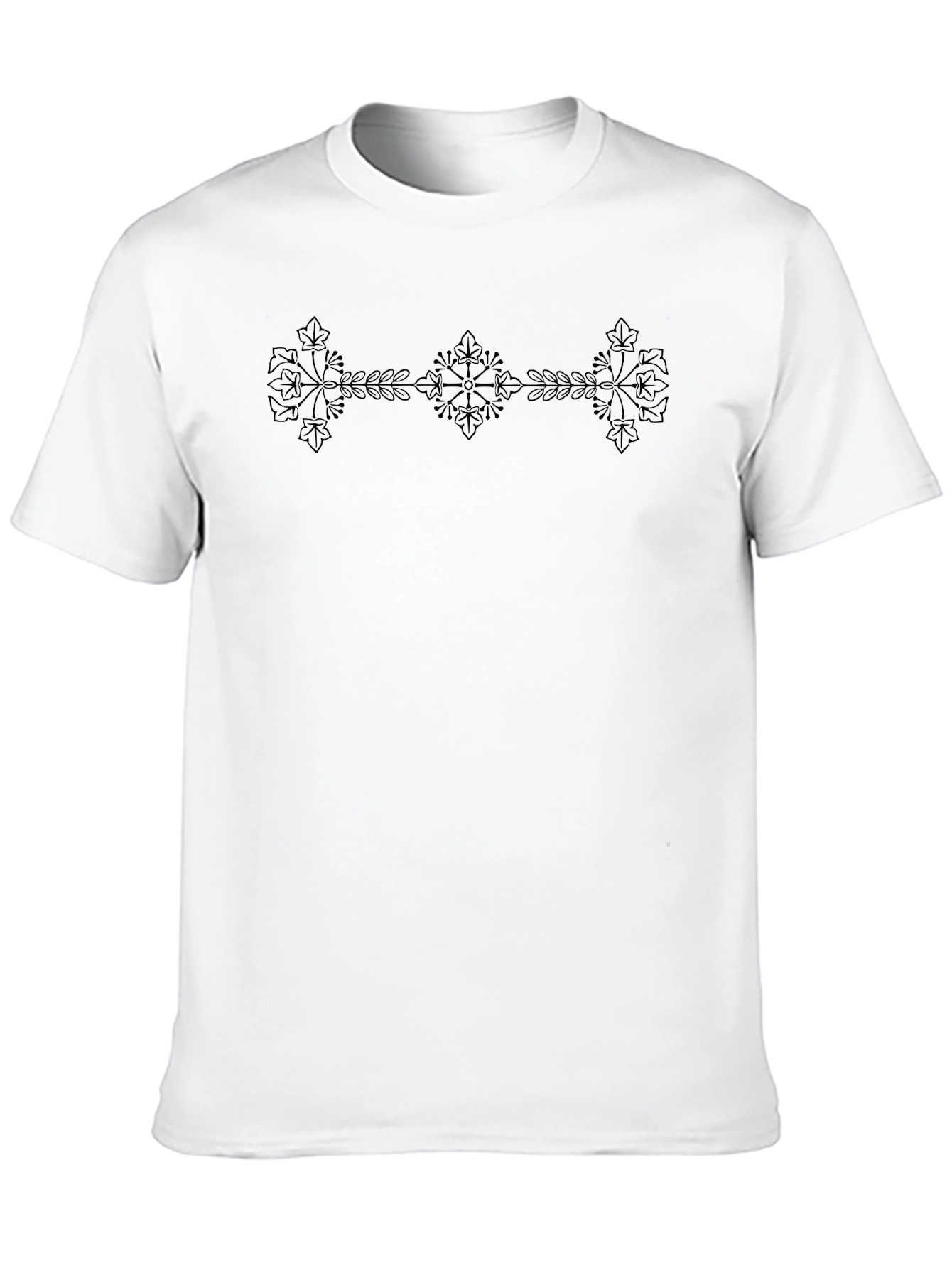 Mens Black Tee with Decorative Graphic