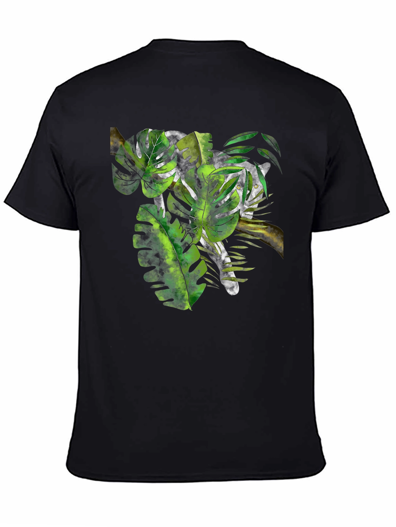 Jungle Cat Graphic Black T-Shirt
