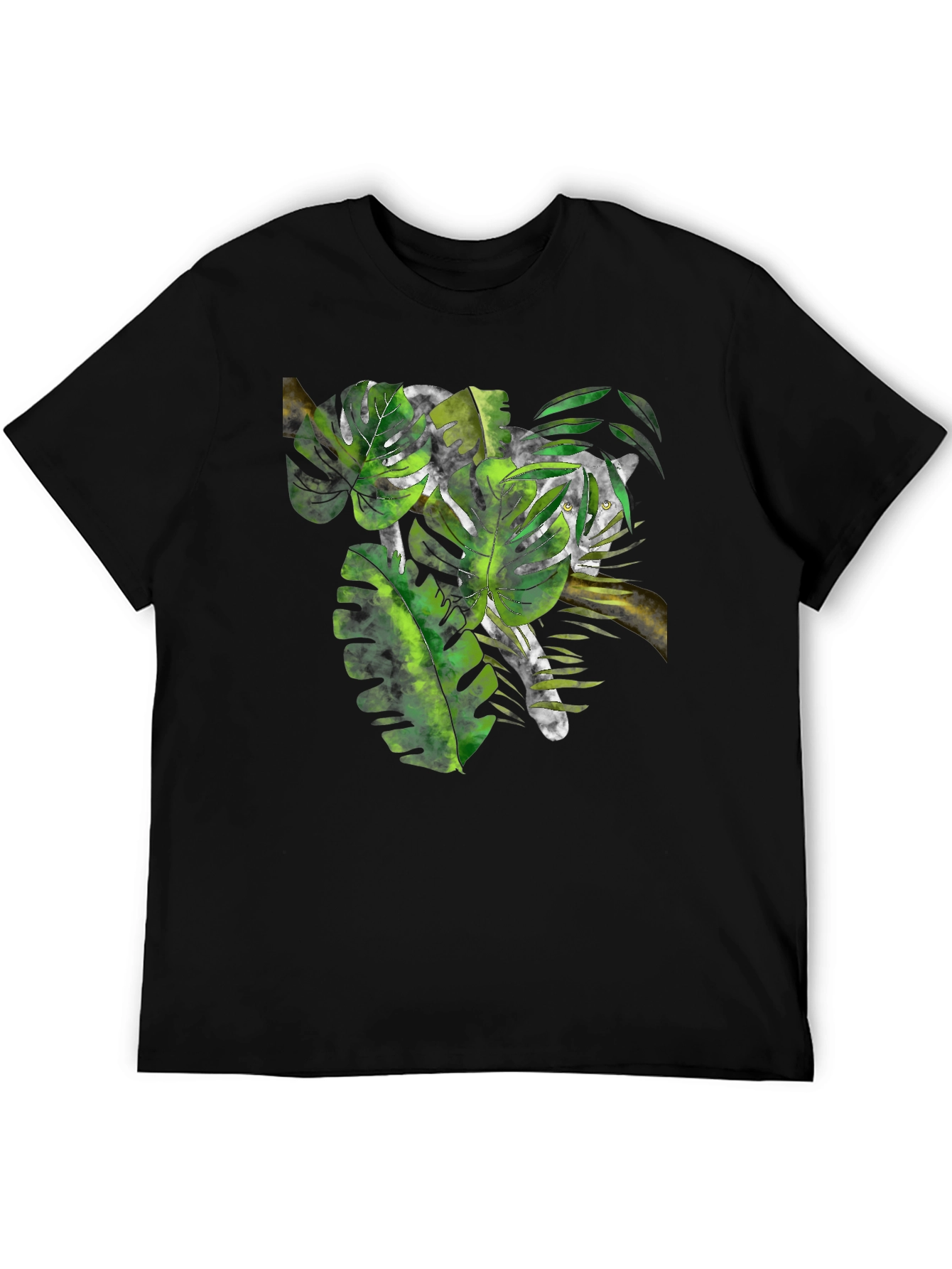 Jungle Cat Graphic Black T-Shirt