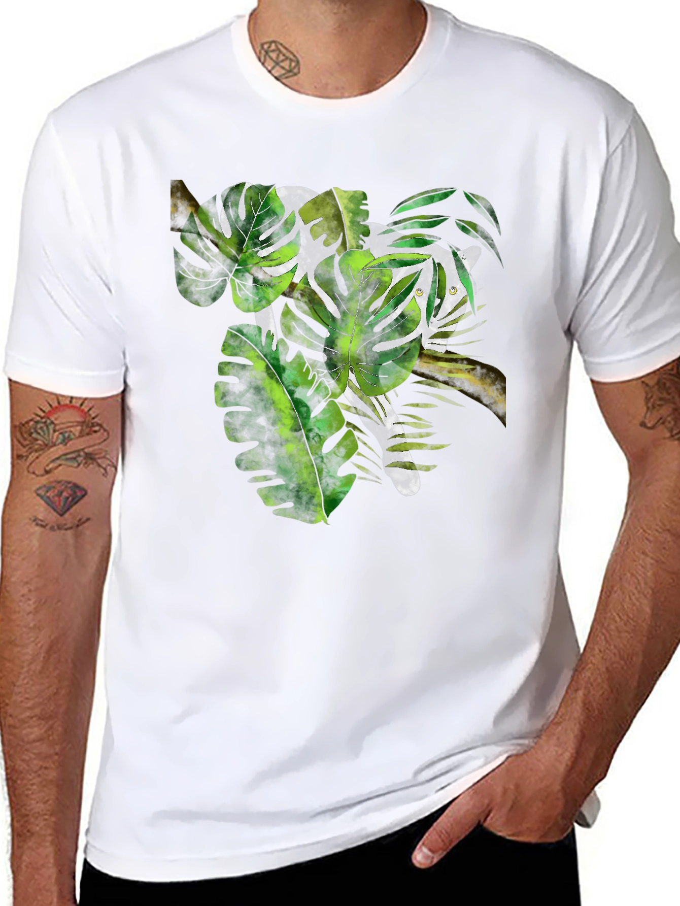 Jungle Cat Graphic Black T-Shirt