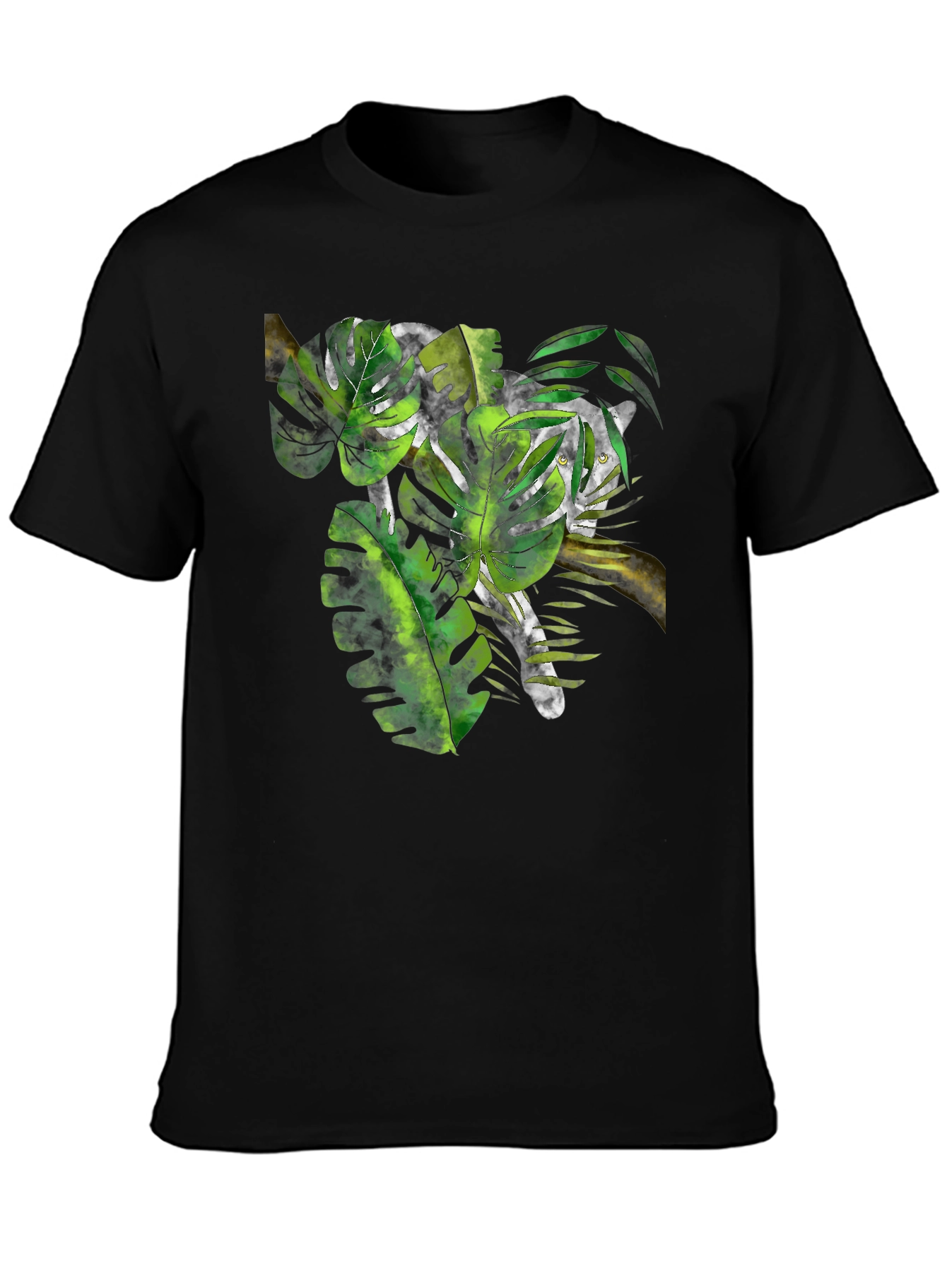 Jungle Cat Graphic Black T-Shirt