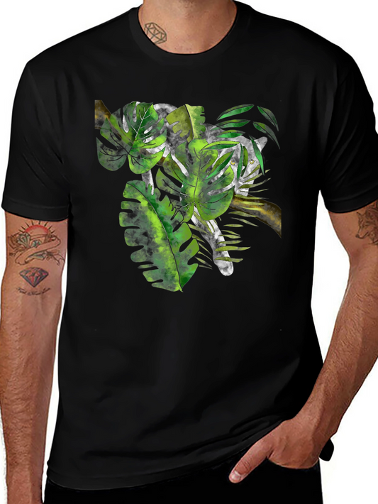 Jungle Cat Graphic Black T-Shirt